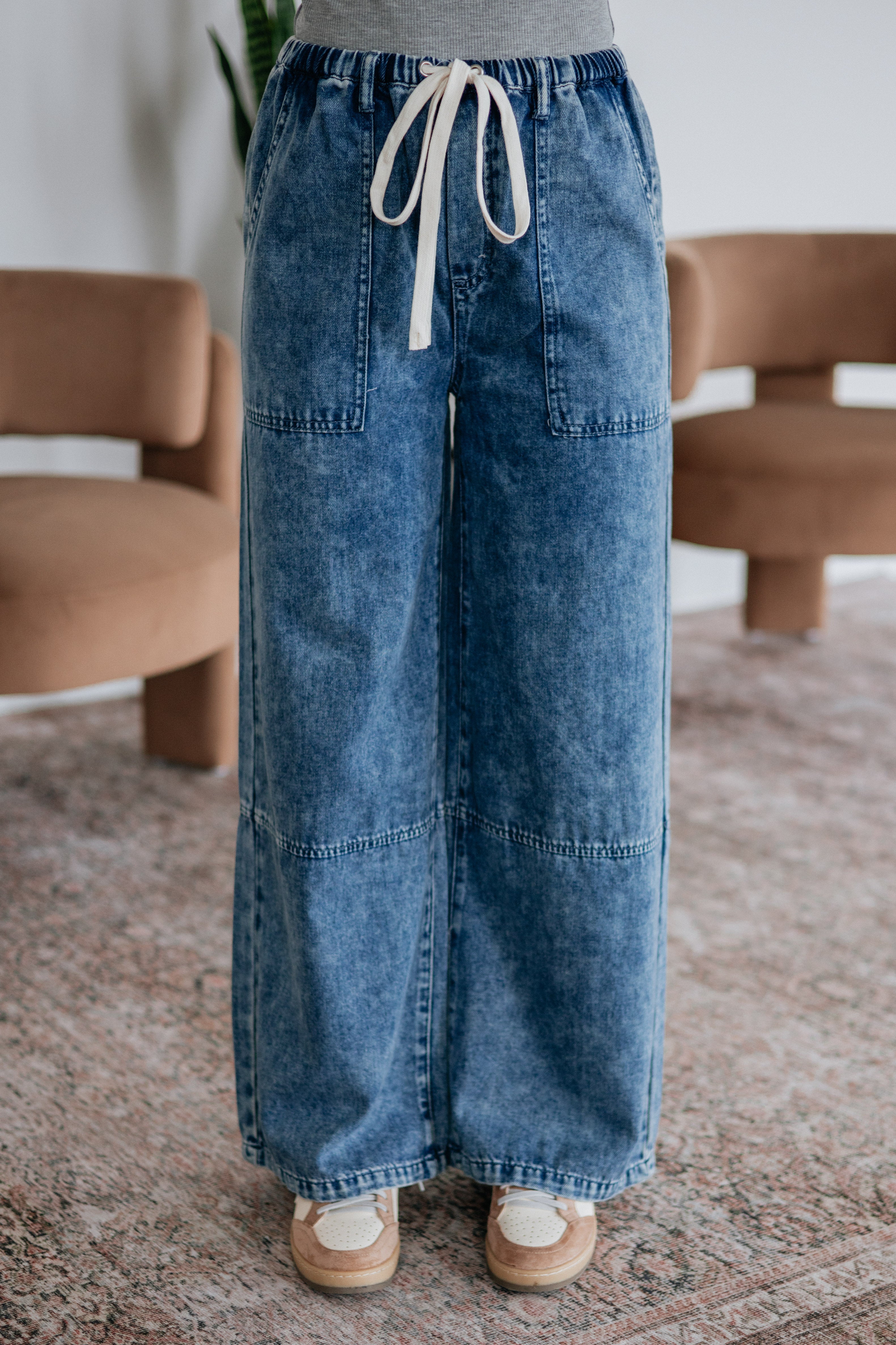 Twila Wide Leg Pants - Medium Wash