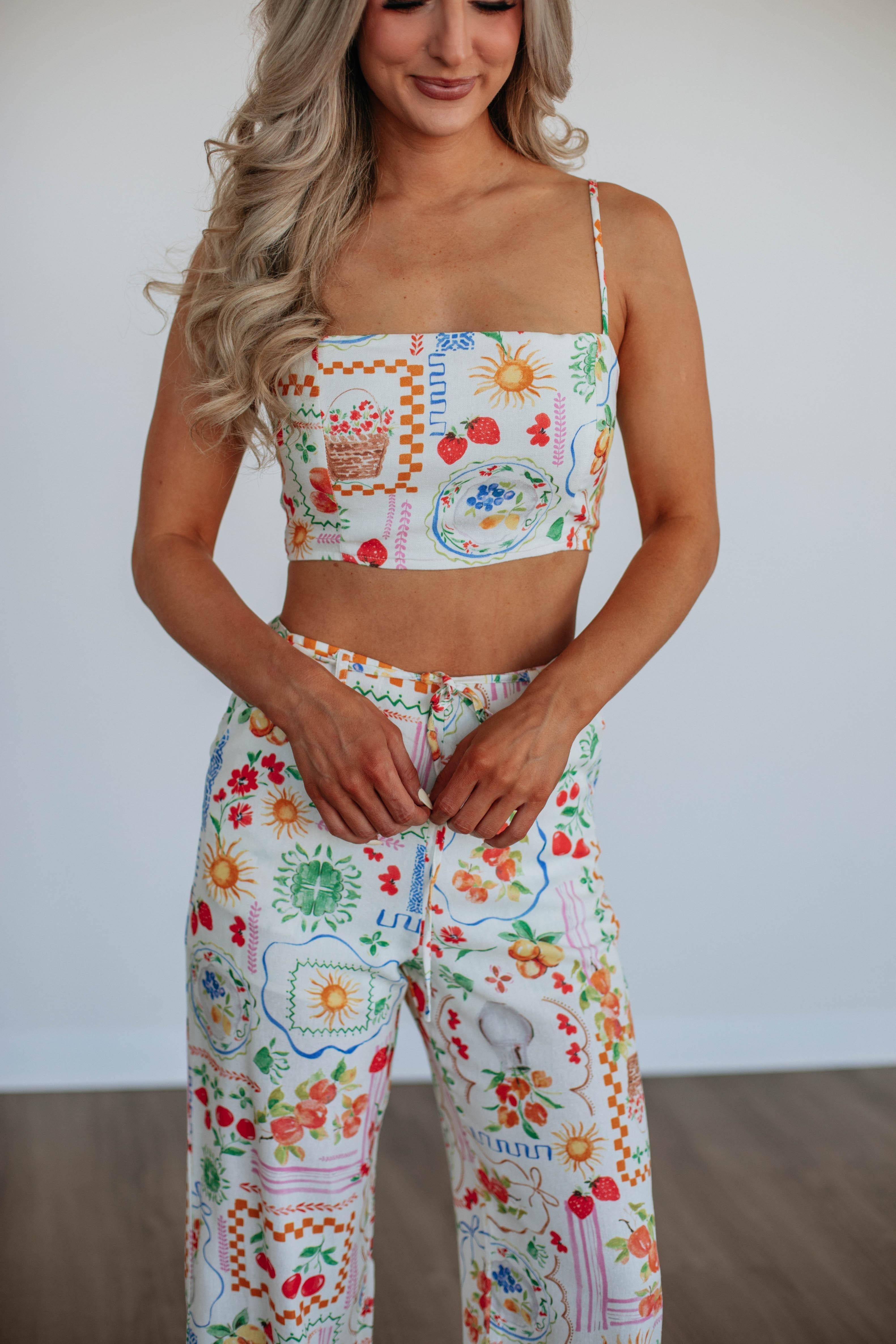Garden Groove Two-Piece Linen Set
