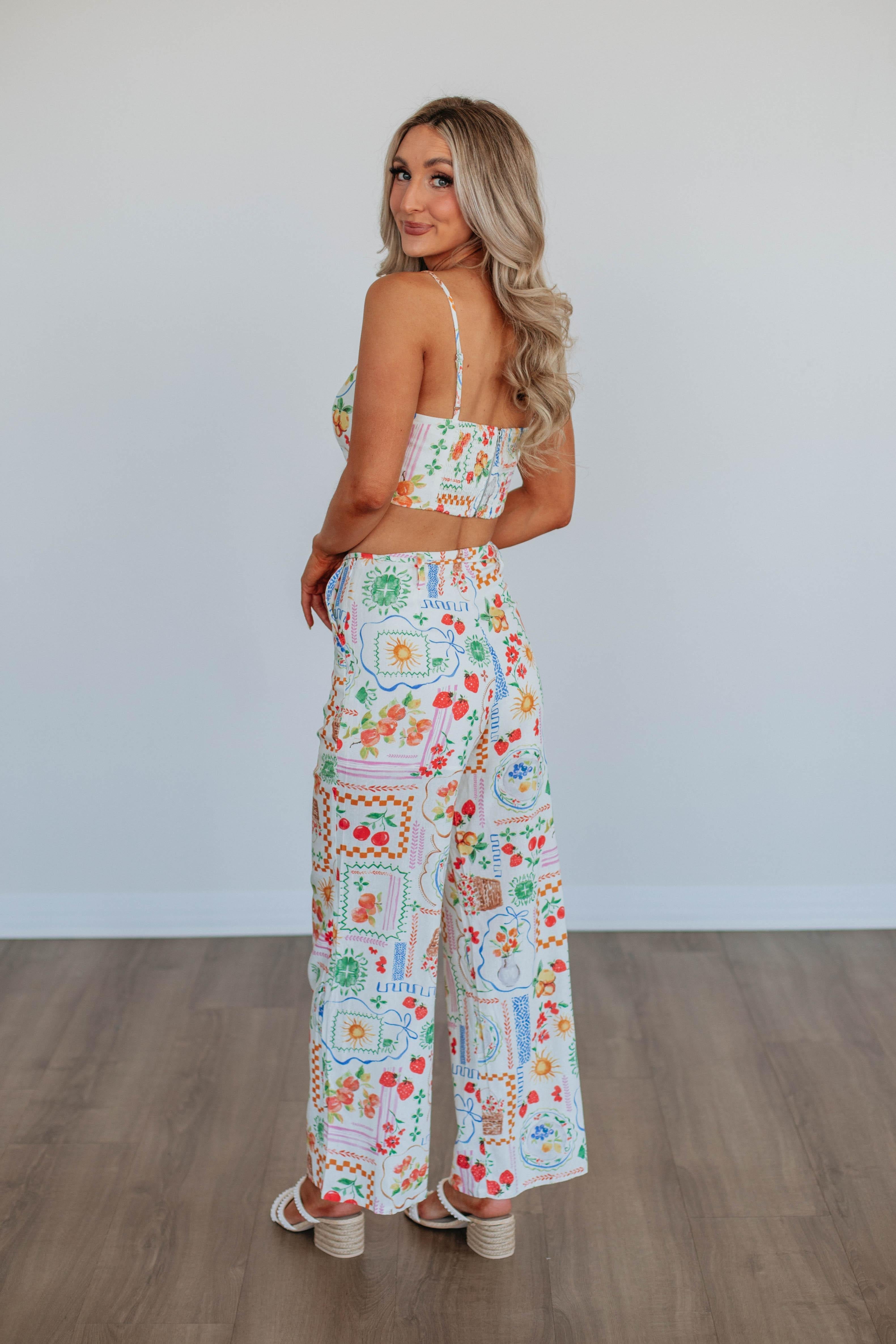 Garden Groove Two-Piece Linen Set