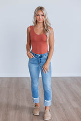 Sweet & Simple Bodysuit - Brick