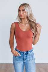 Sweet & Simple Bodysuit - Brick