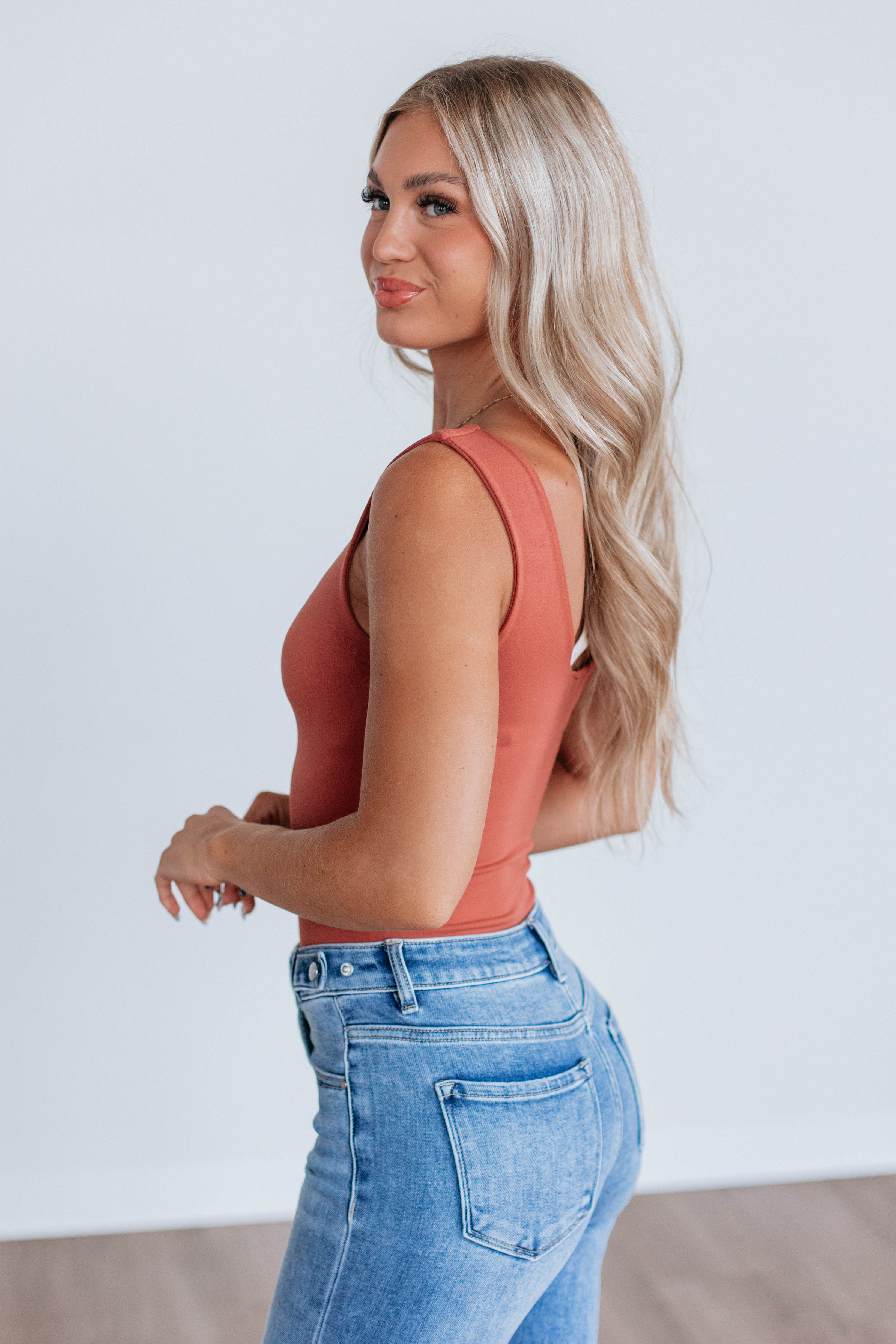 Sweet & Simple Bodysuit - Brick