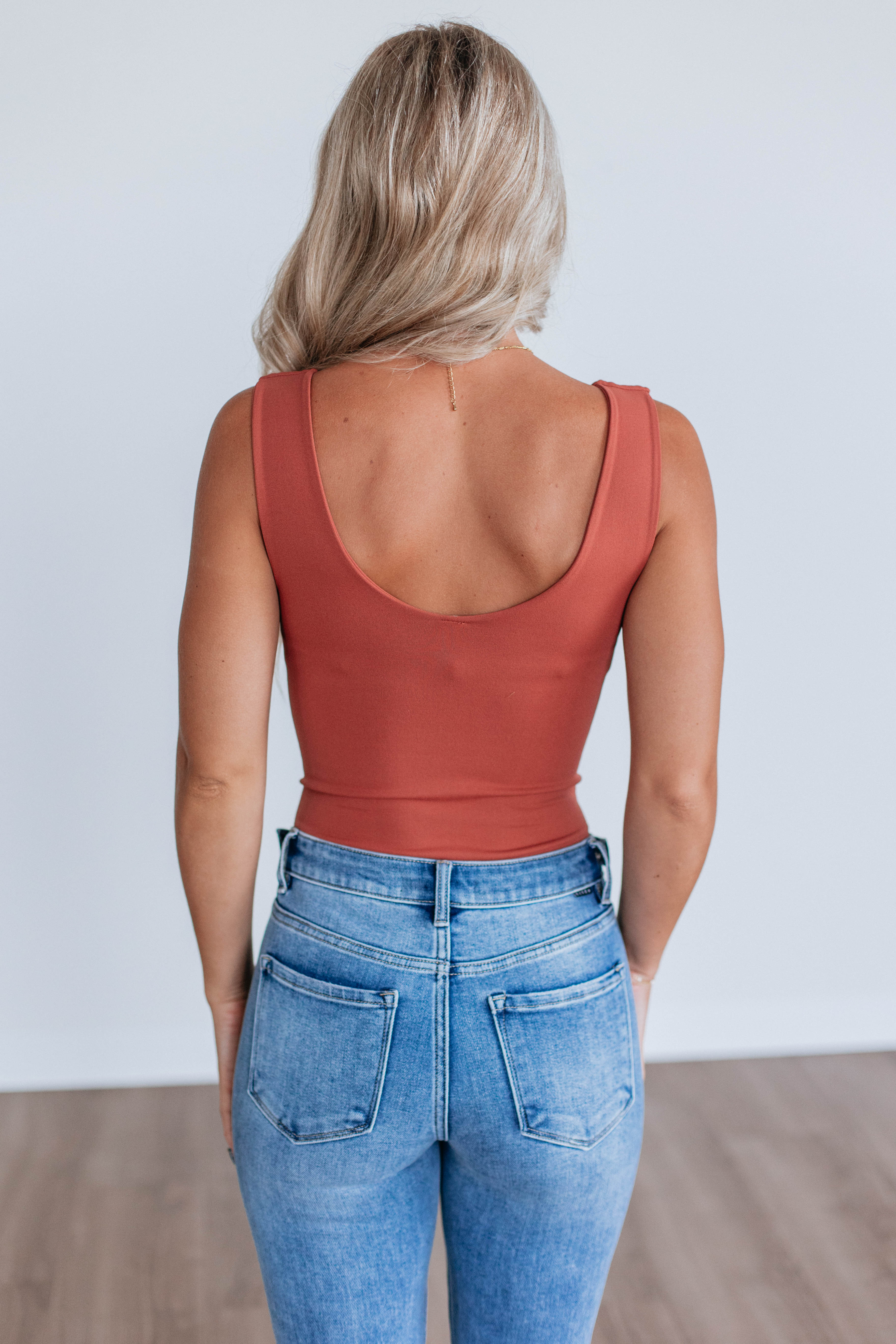 Sweet & Simple Bodysuit - Brick