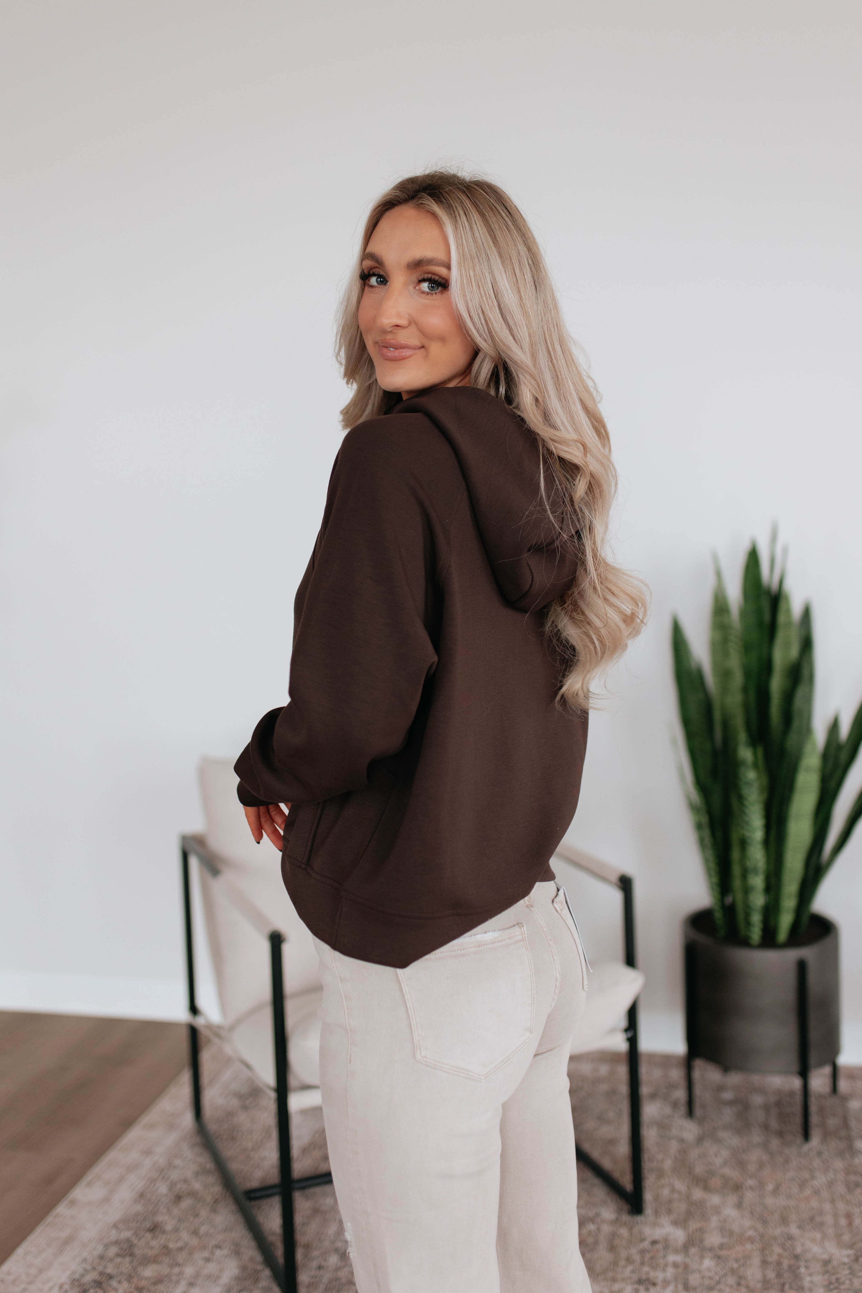 Aubrie Half-Zip Pullover - Espresso