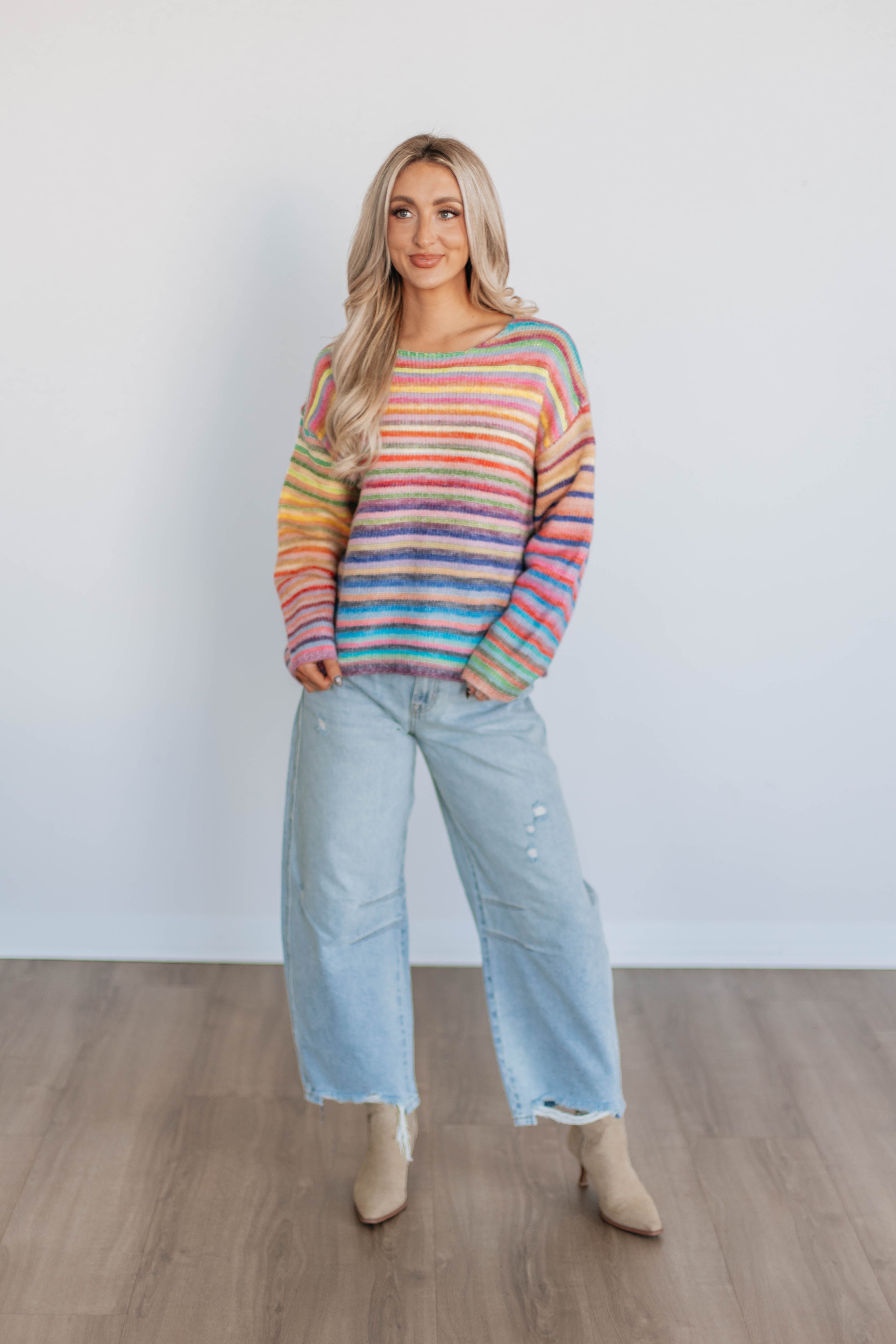 Hilarie Striped Sweater