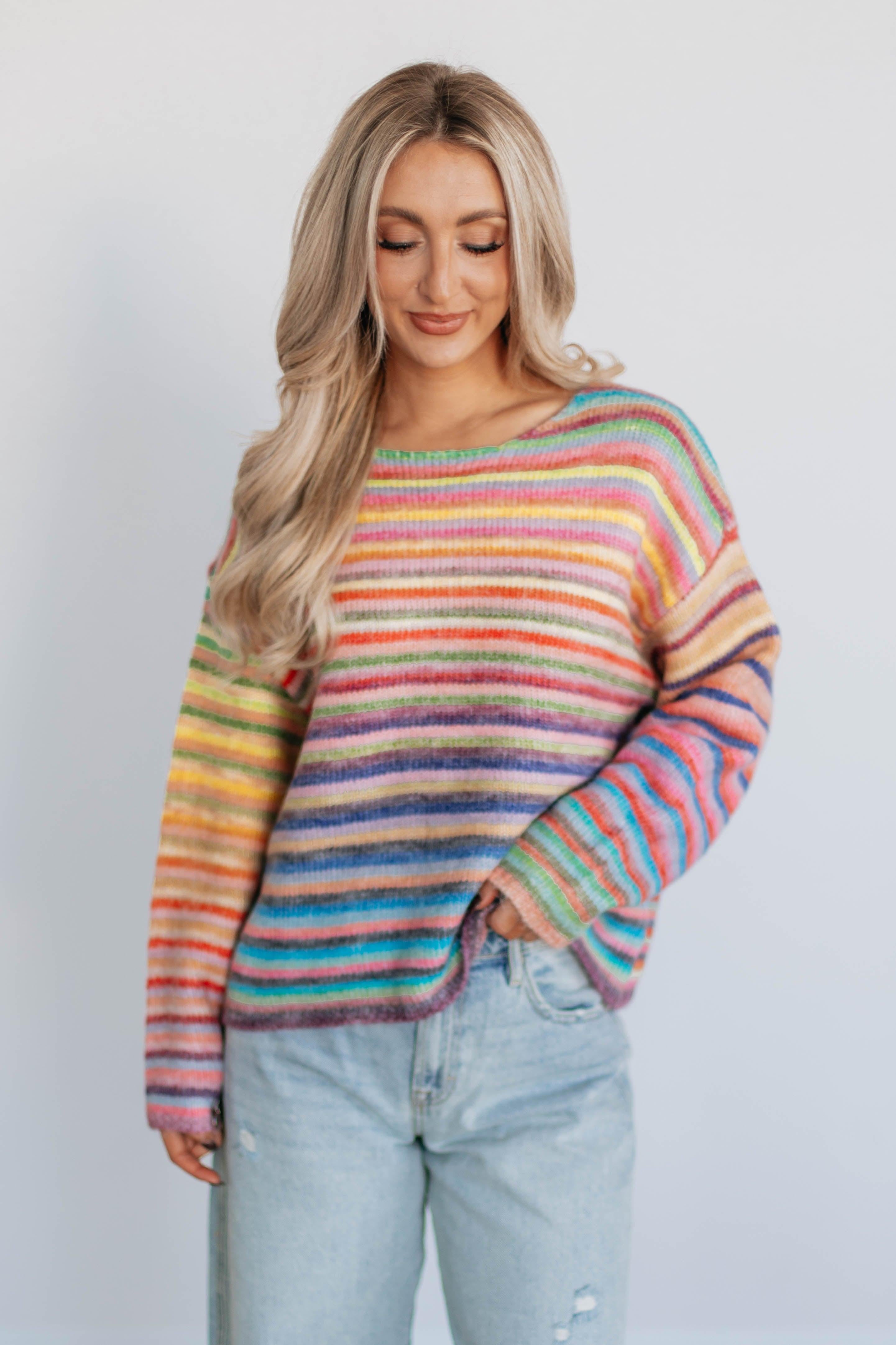 Hilarie Striped Sweater