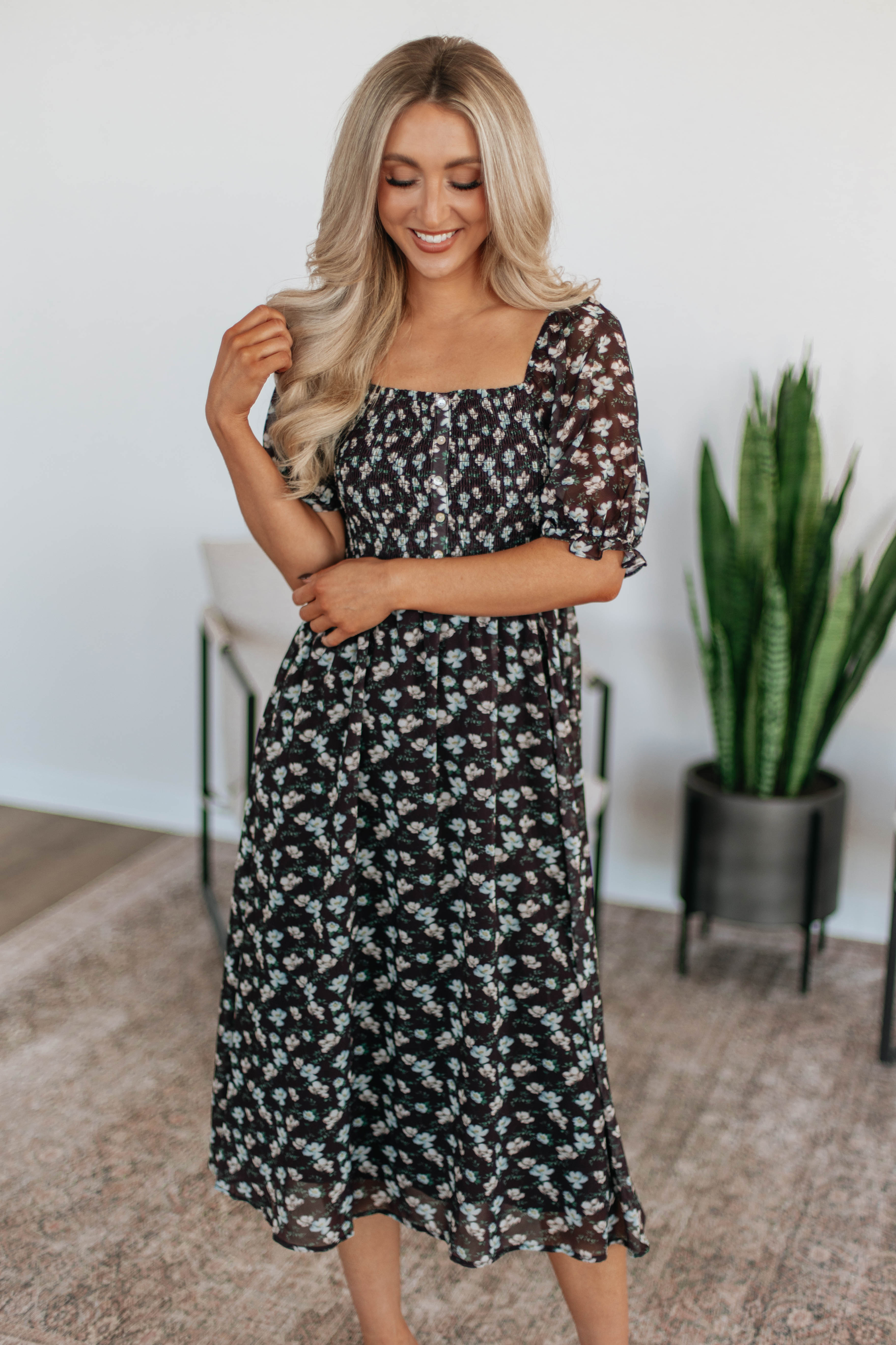 Fauna Floral Midi Dress