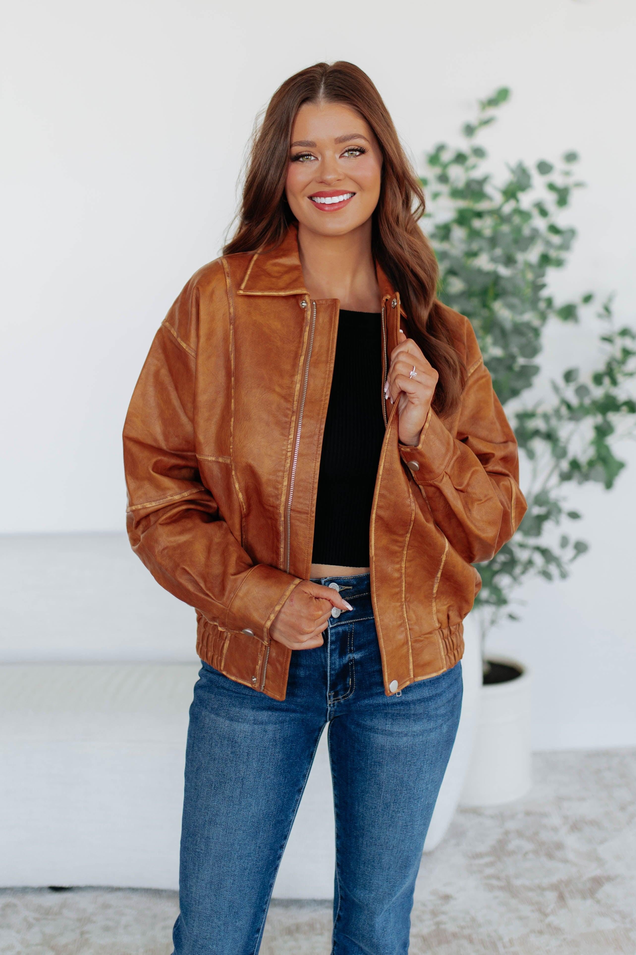 Devin Leather Bomber Jacket
