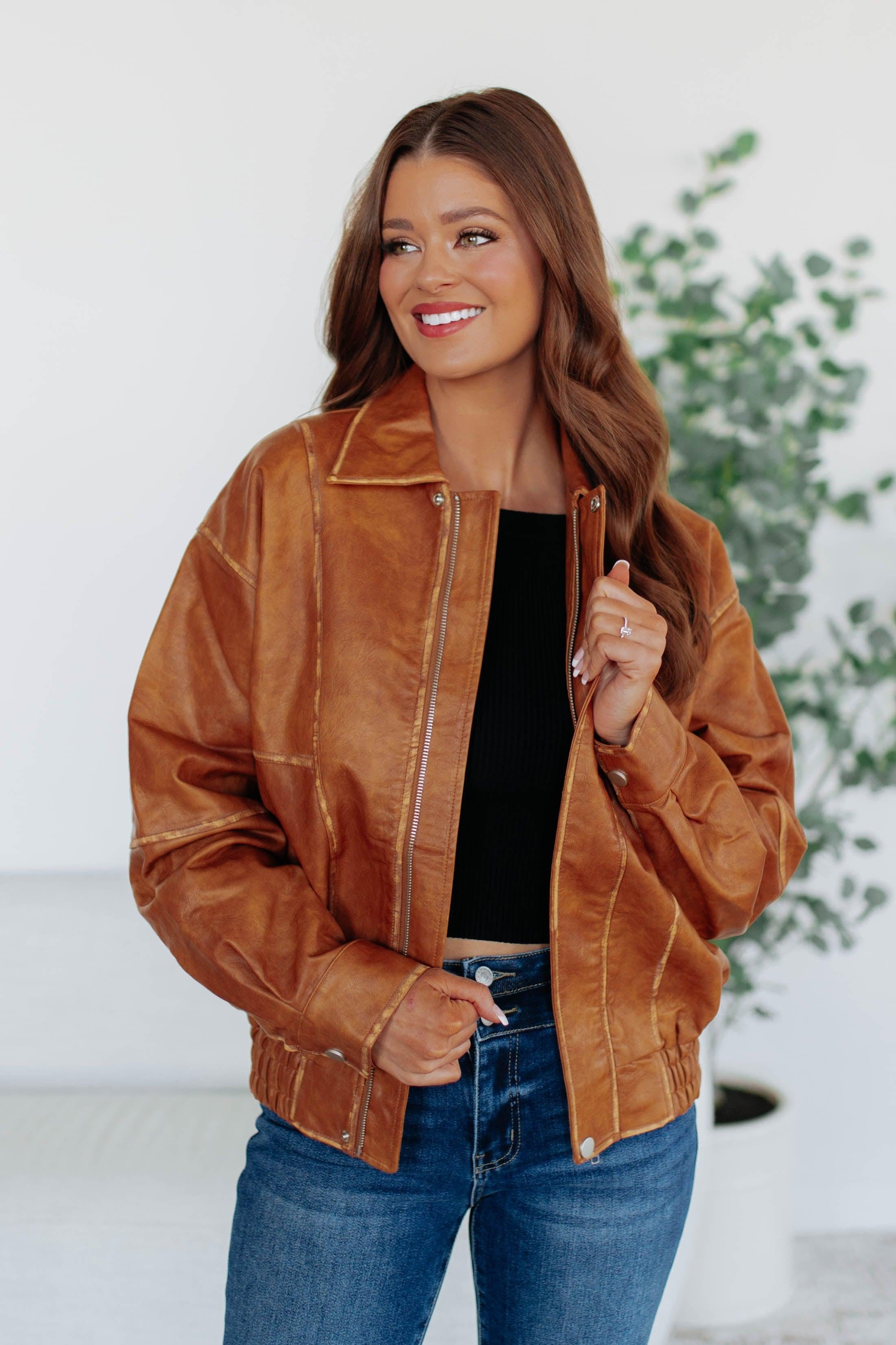 Devin Leather Bomber Jacket