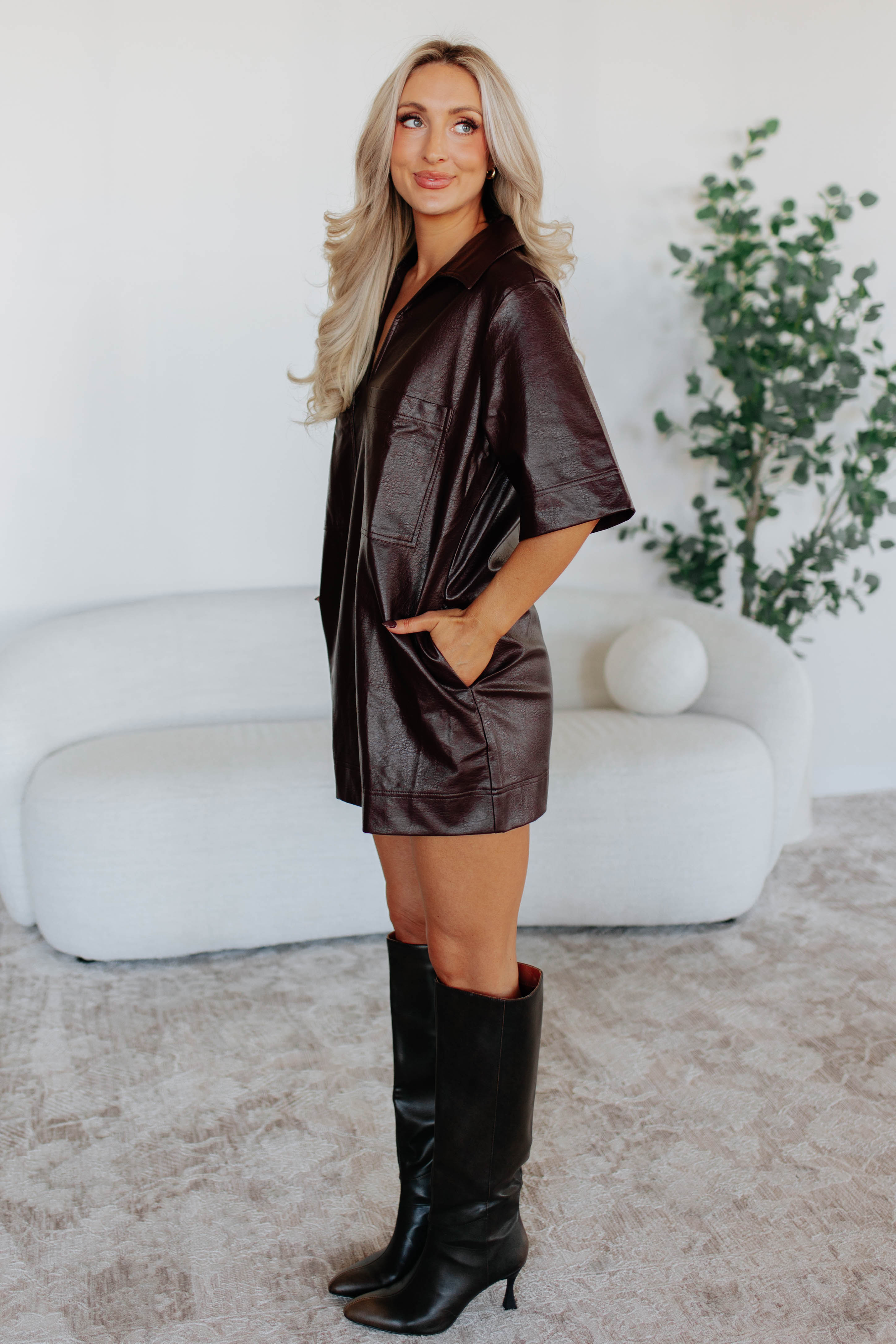 Aryanna Leather Dress