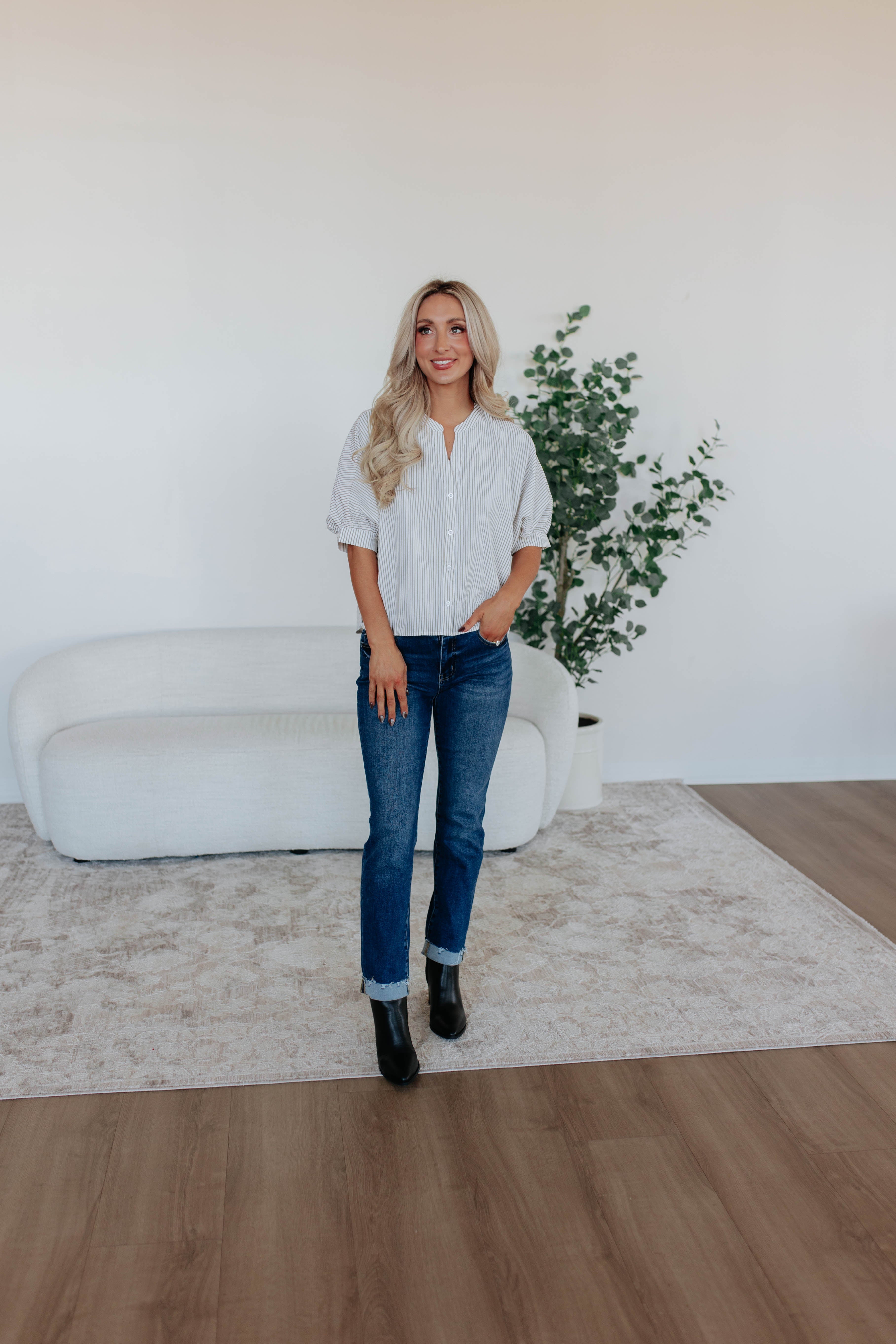 Lorraine Pinstripe Top