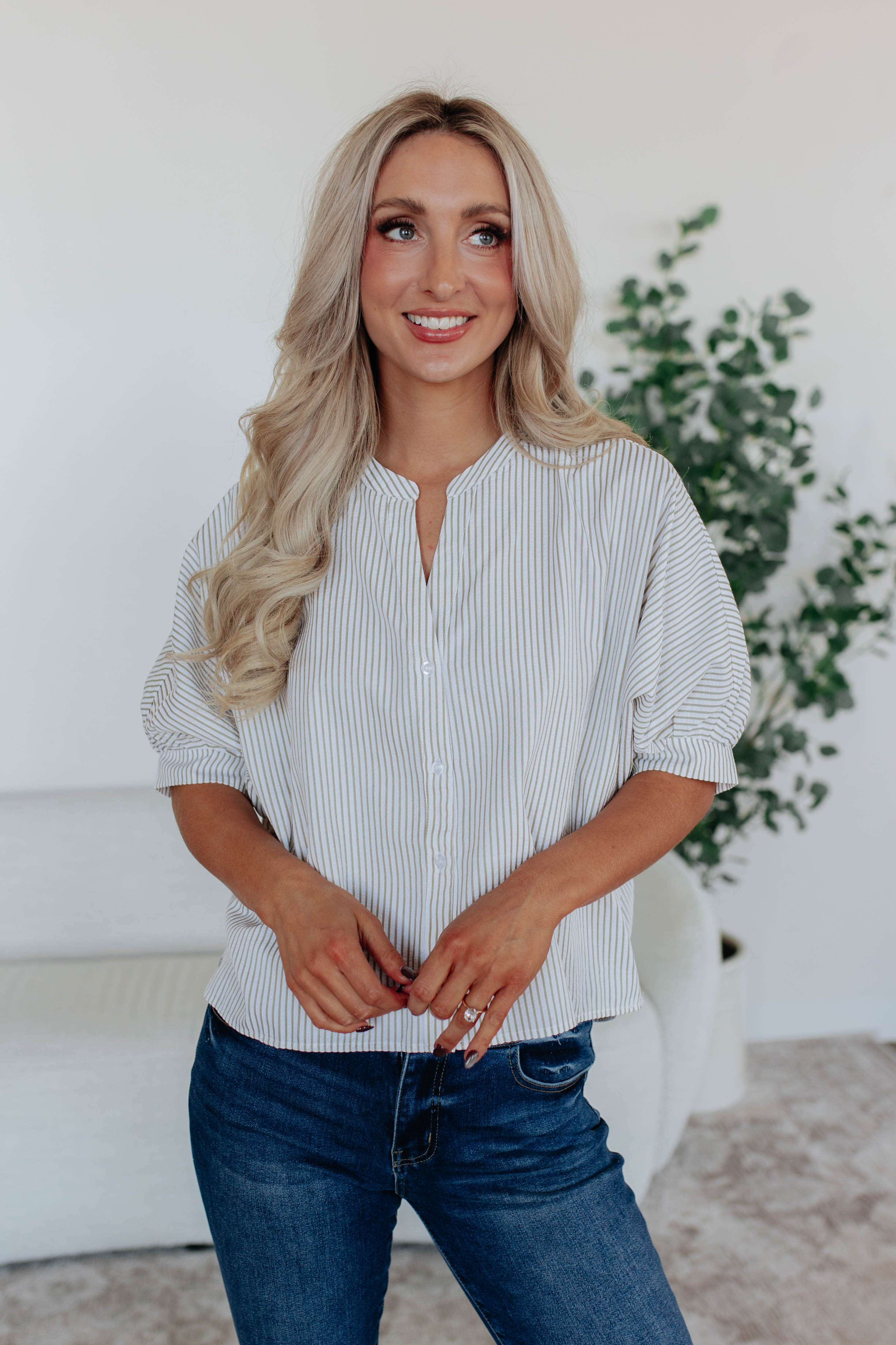 Lorraine Pinstripe Top