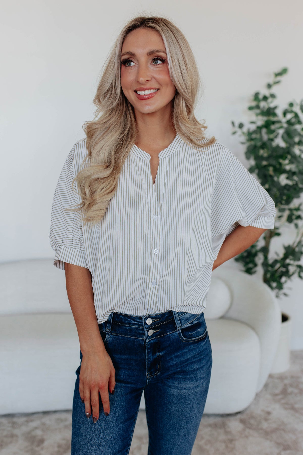 Lorraine Pinstripe Top