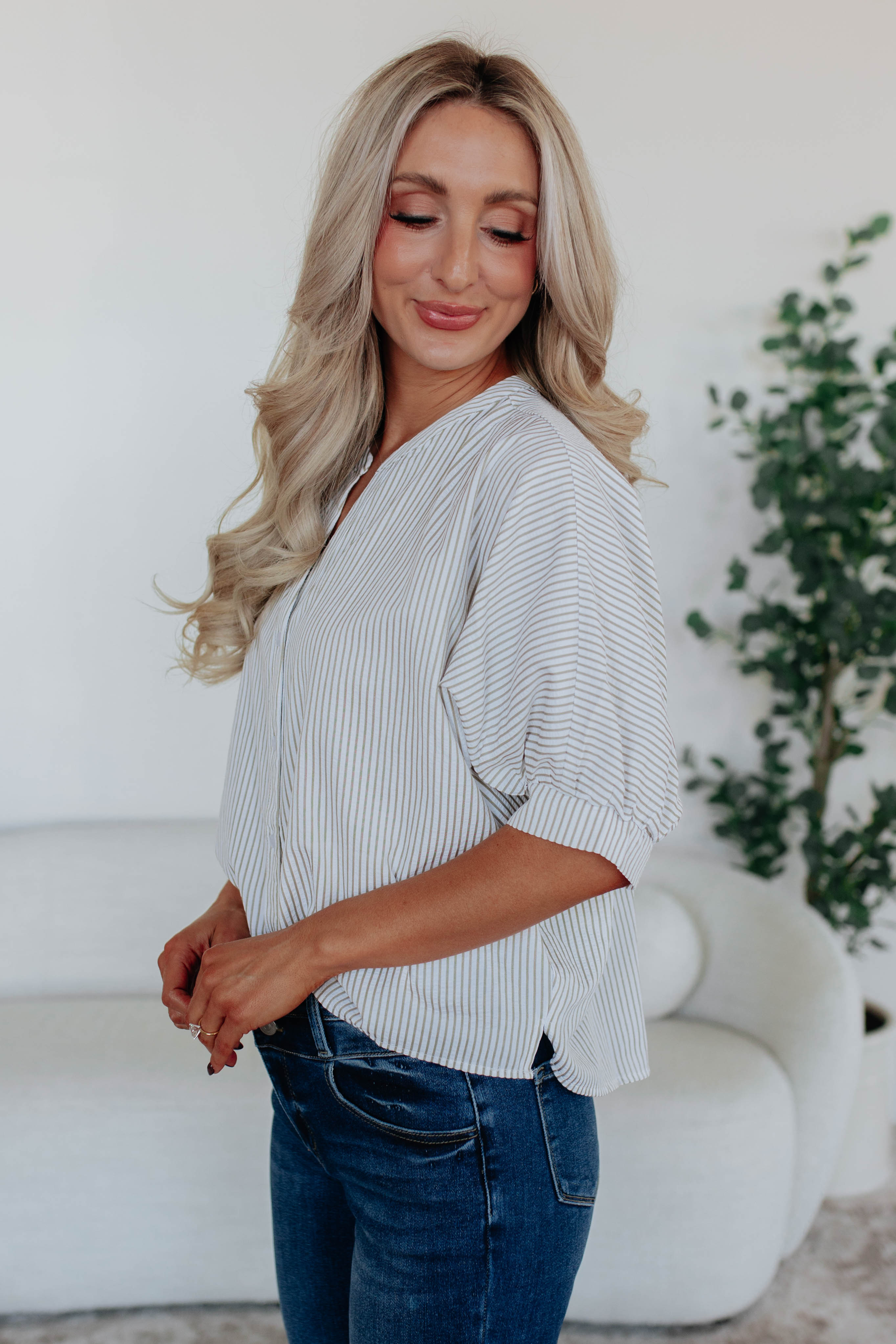 Lorraine Pinstripe Top