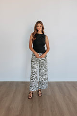 Jazette Wide Leg Pants - Charcoal