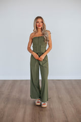 Jule Cargo Top - Dark Olive