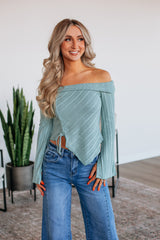 Kalinda Off The Shoulder Top - Dusty Mint