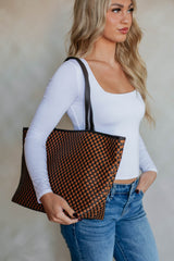 Keeley Checkered Tote Bag - Espresso