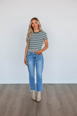 Kilah Striped Top - Black Mix