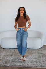 Lenna Ribbed Top - Cocoa