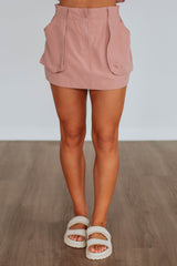 Trusting My Instincts Skort - Dusty Pink