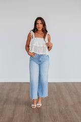Mabel Eyelet Tank - Cream