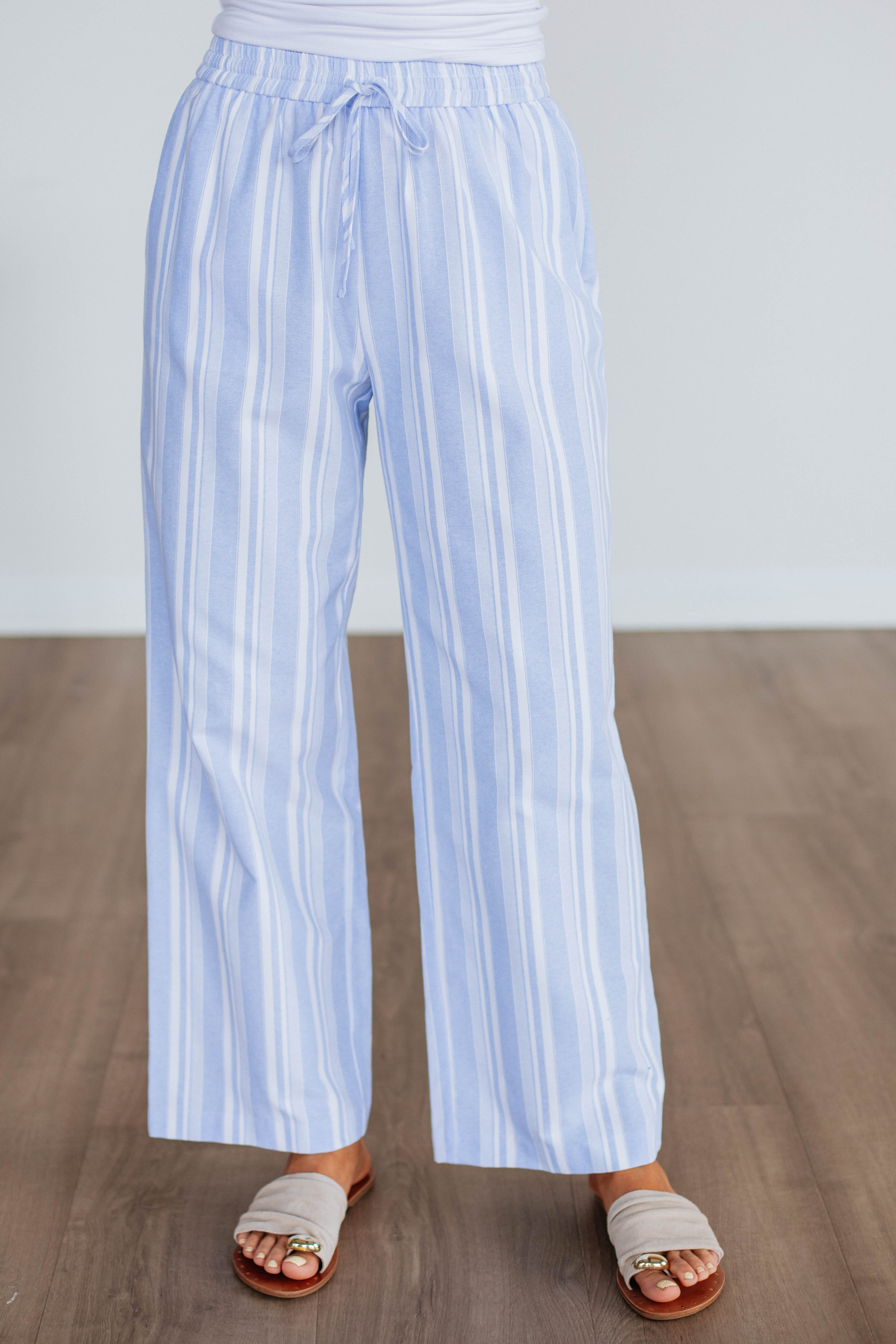 Marlowe Striped Pants - Powder Blue Mix