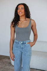 Elena Basic Bodysuit - Heather Grey