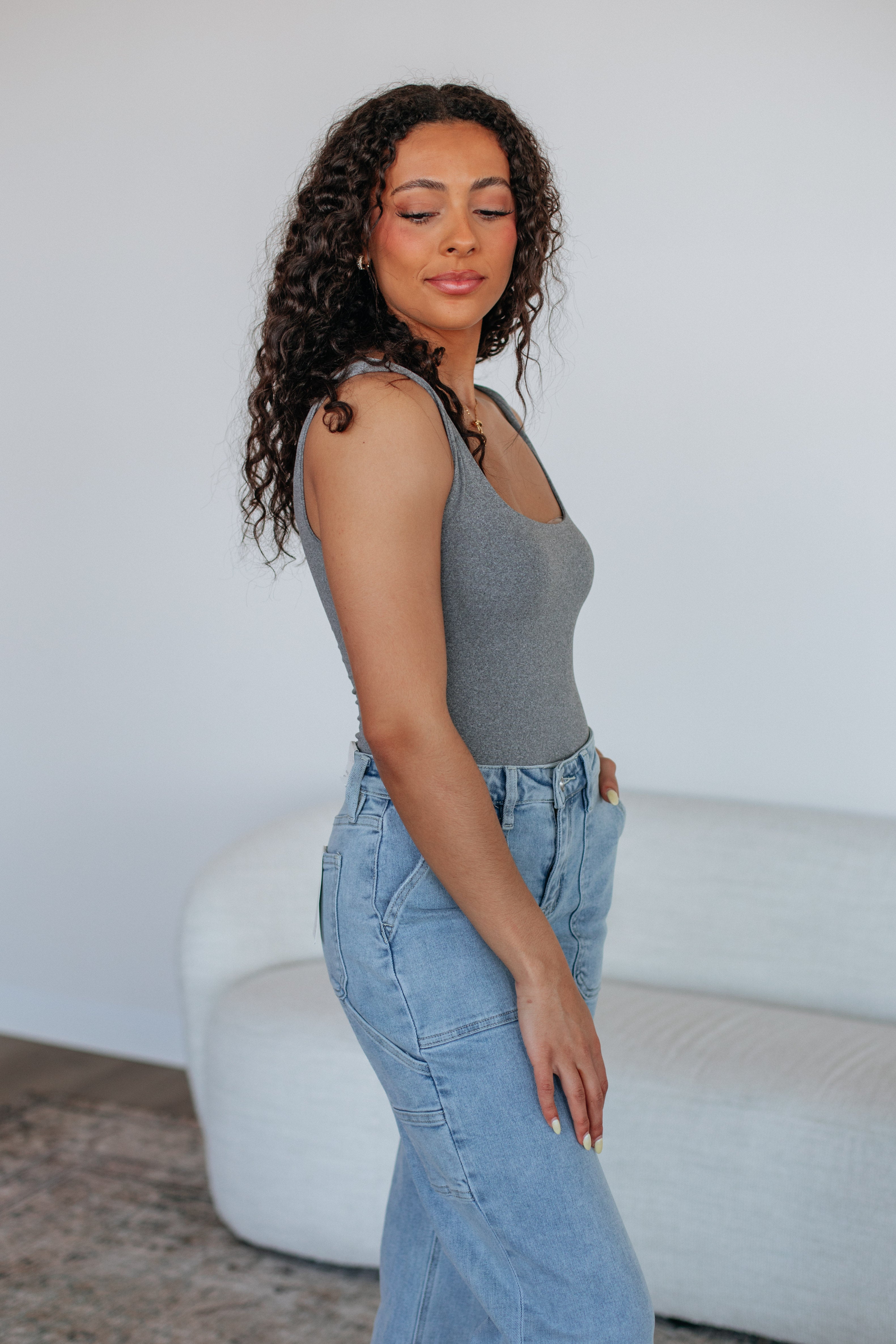 Elena Basic Bodysuit - Heather Grey