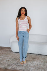 Ansley Striped Tank - Blush Mix