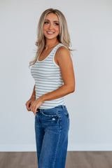 Ansley Striped Tank - Cloud Mix