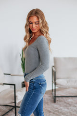 Nicolette Basic Bodysuit - Heather Grey