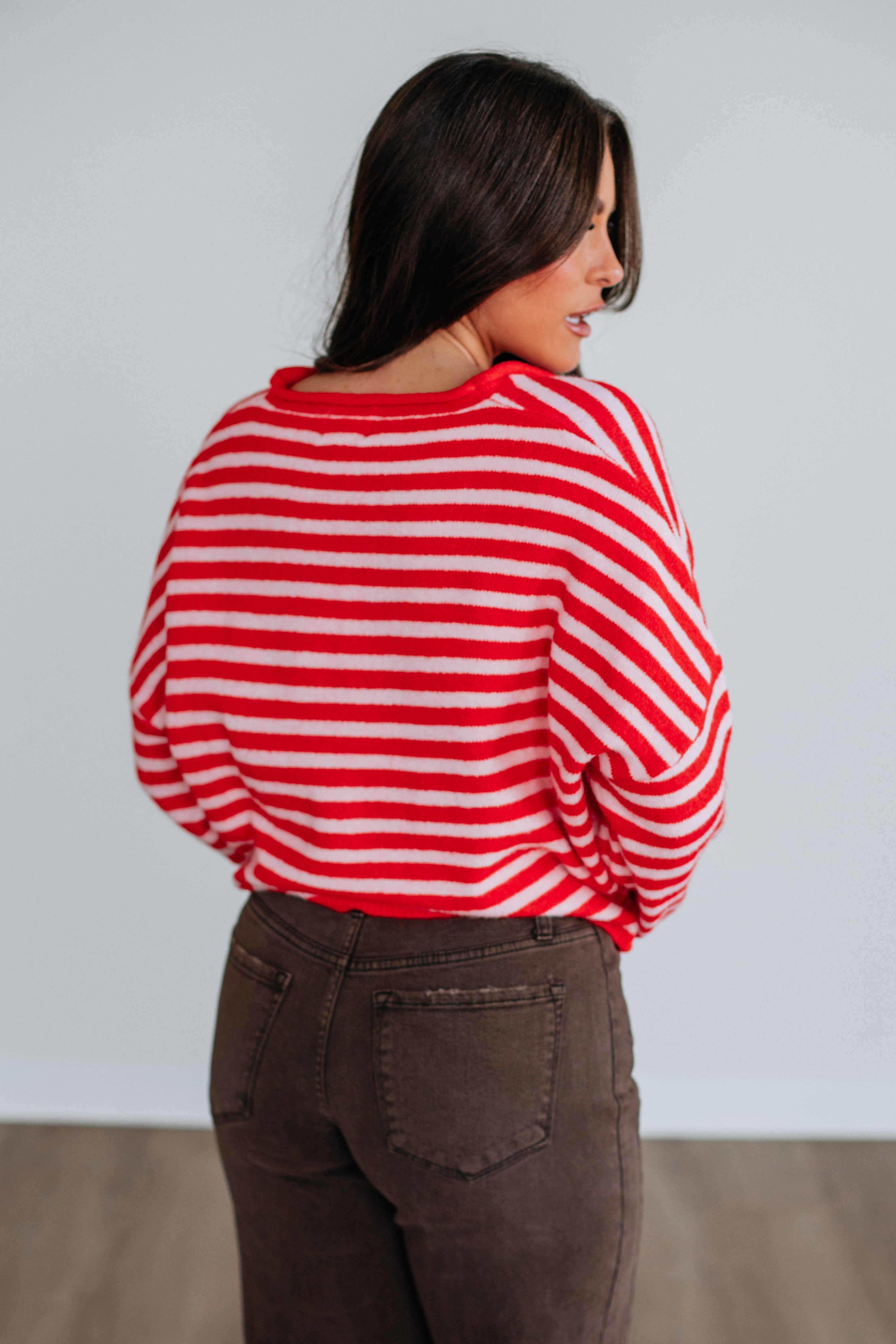Brooke Striped Cardigan - Cherry Mix
