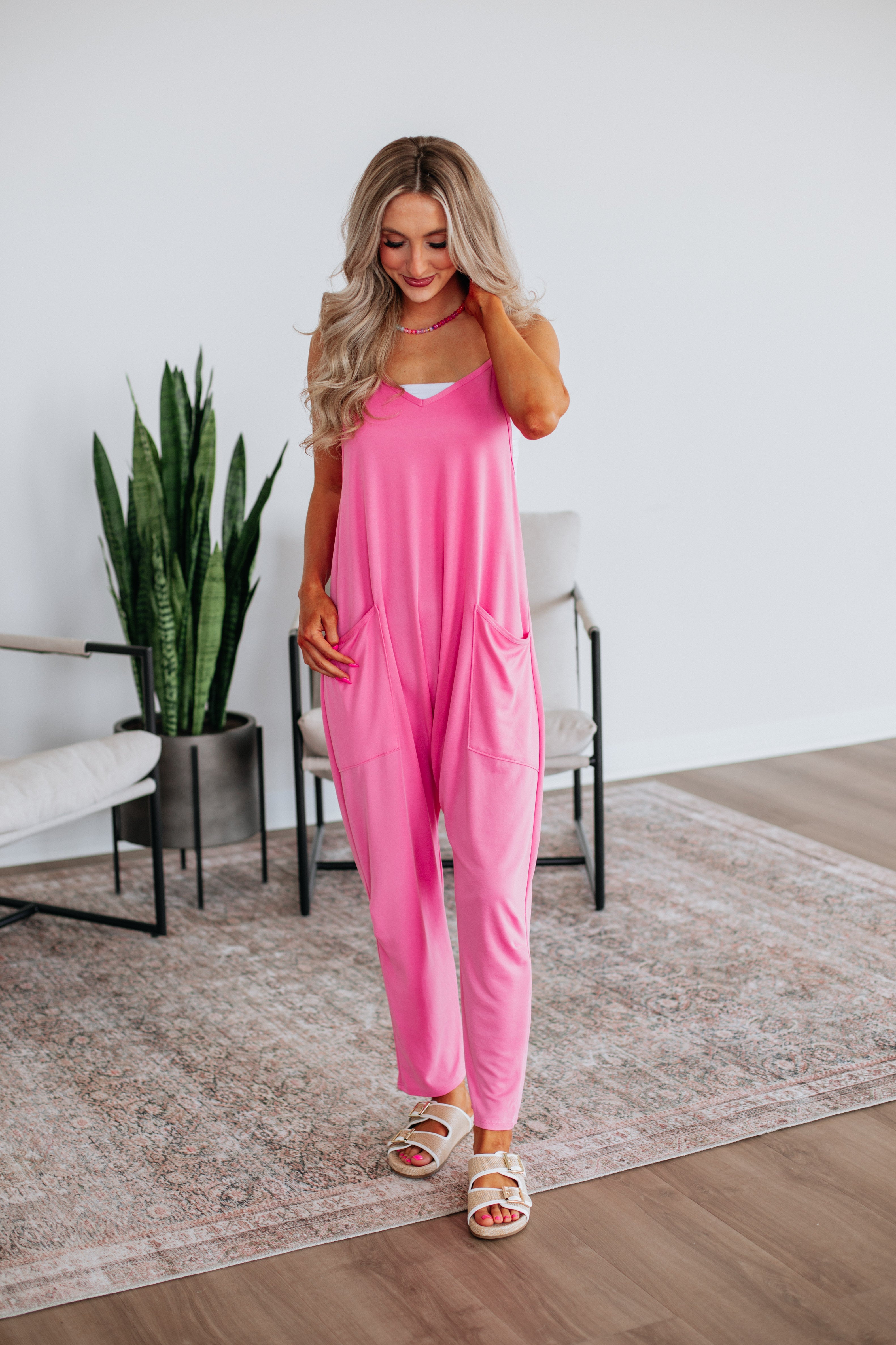 Rae Lounge Jumpsuit - Bubblegum