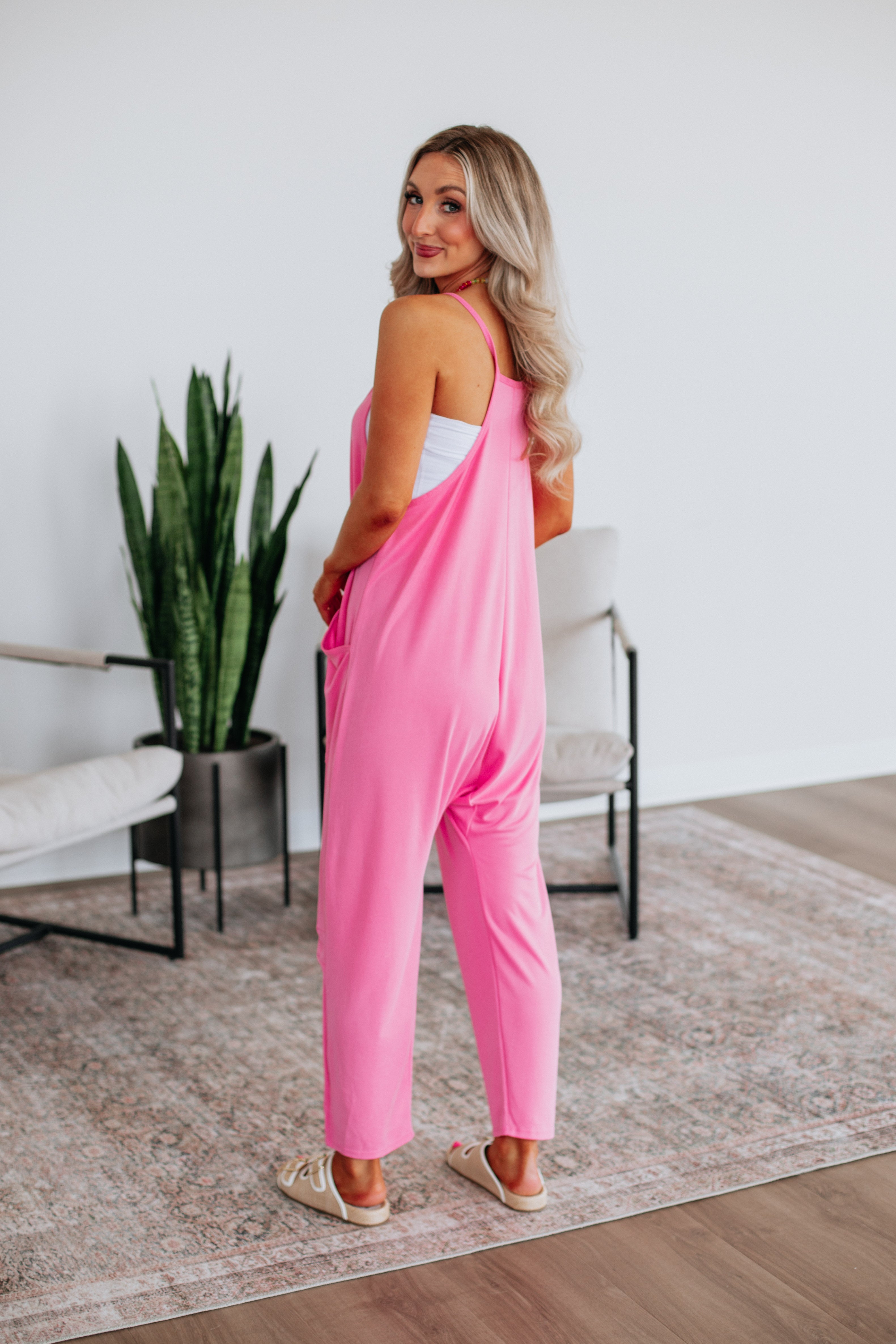 Rae Lounge Jumpsuit - Bubblegum