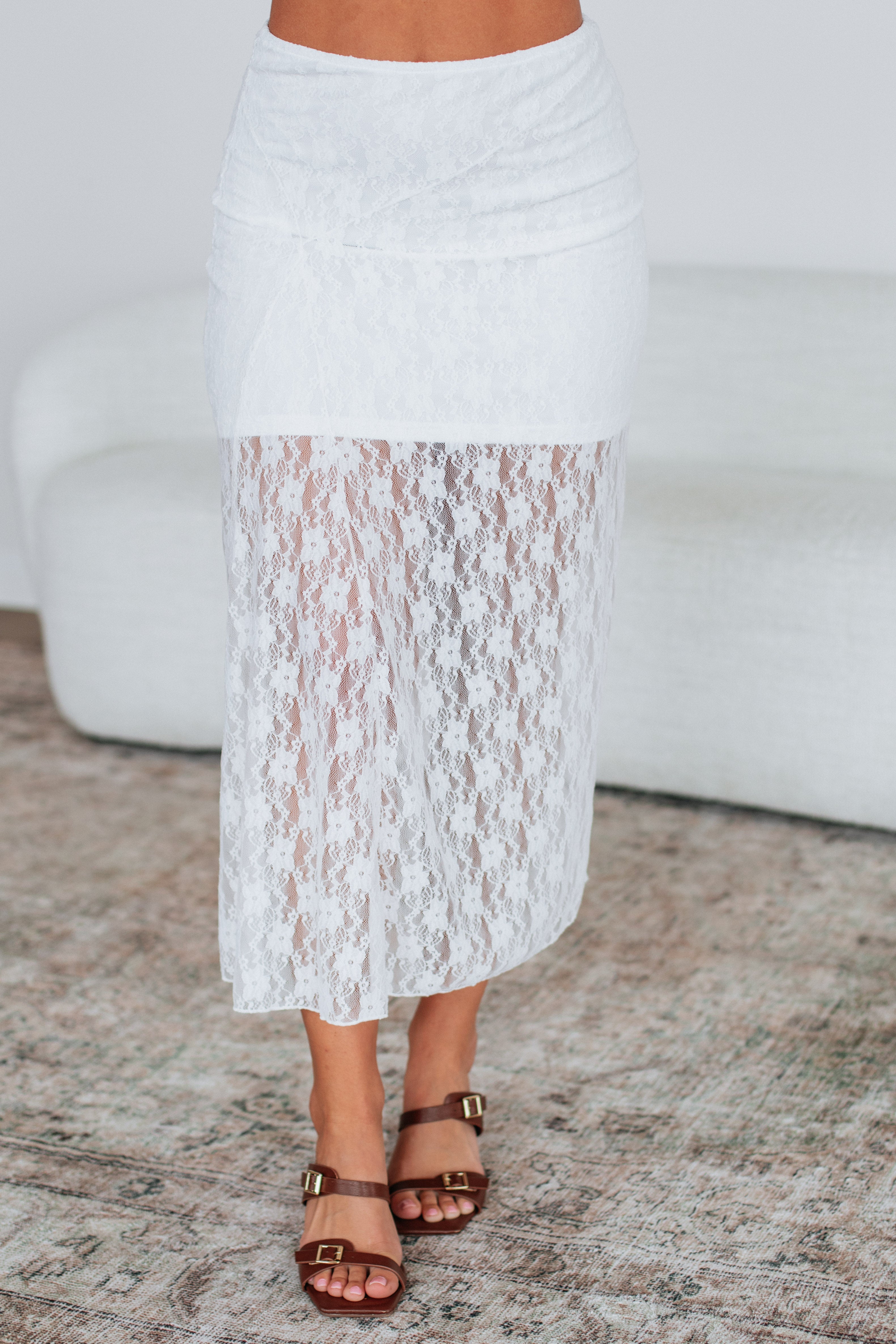 Juniper Lace Maxi Skirt - Ivory