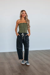Jule Cargo Top - Dark Olive