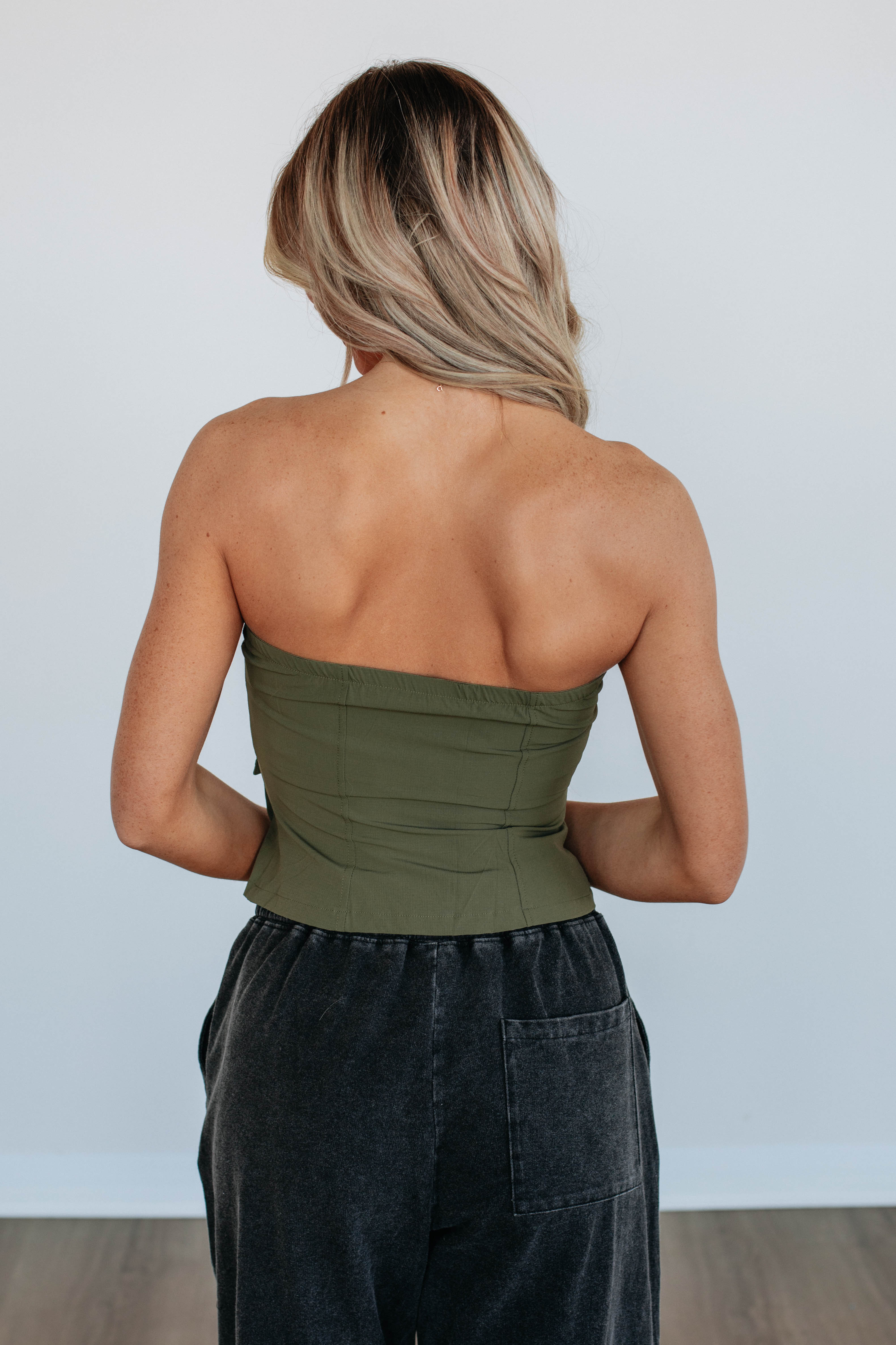 Jule Cargo Top - Dark Olive