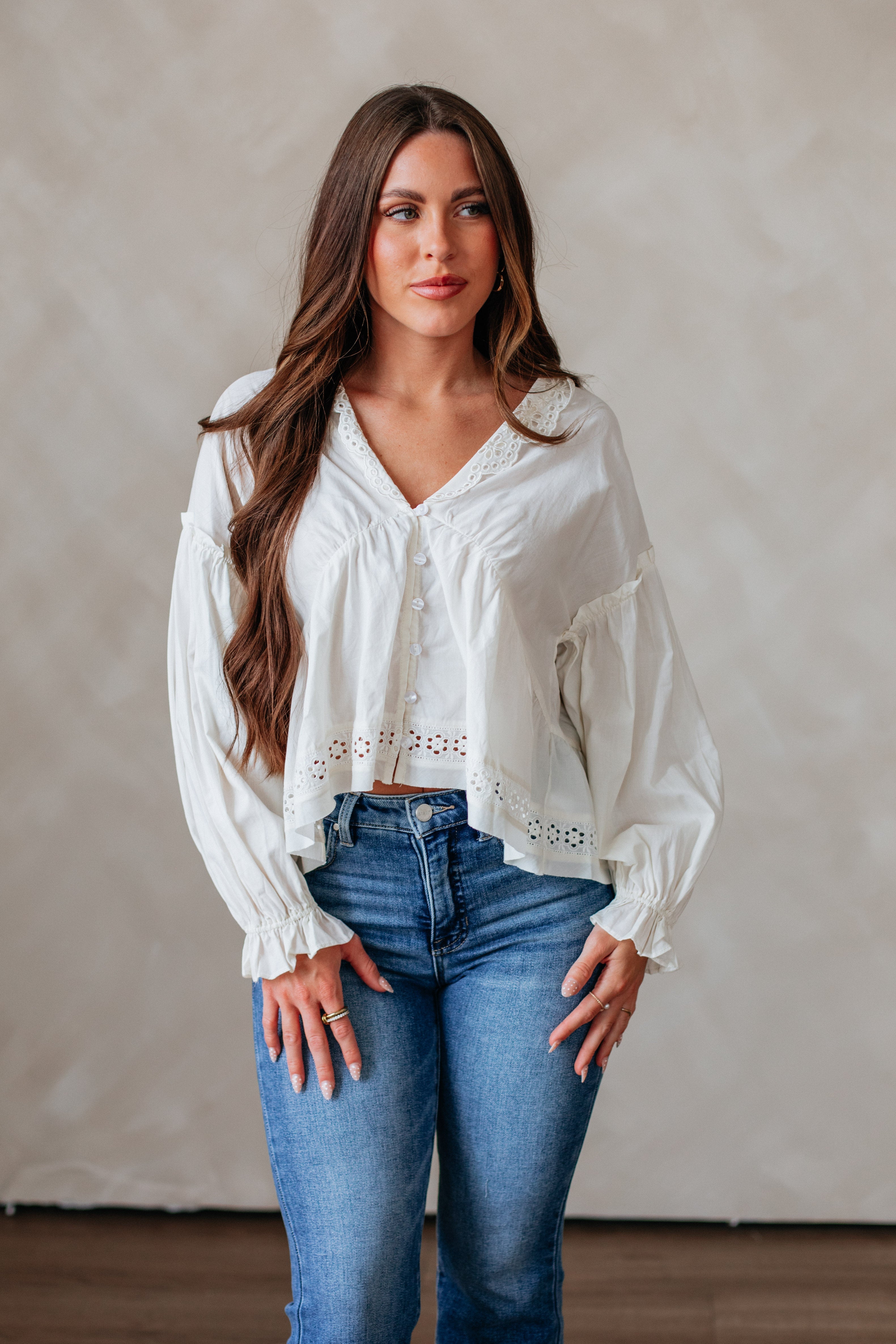 Leyna Eyelet Top