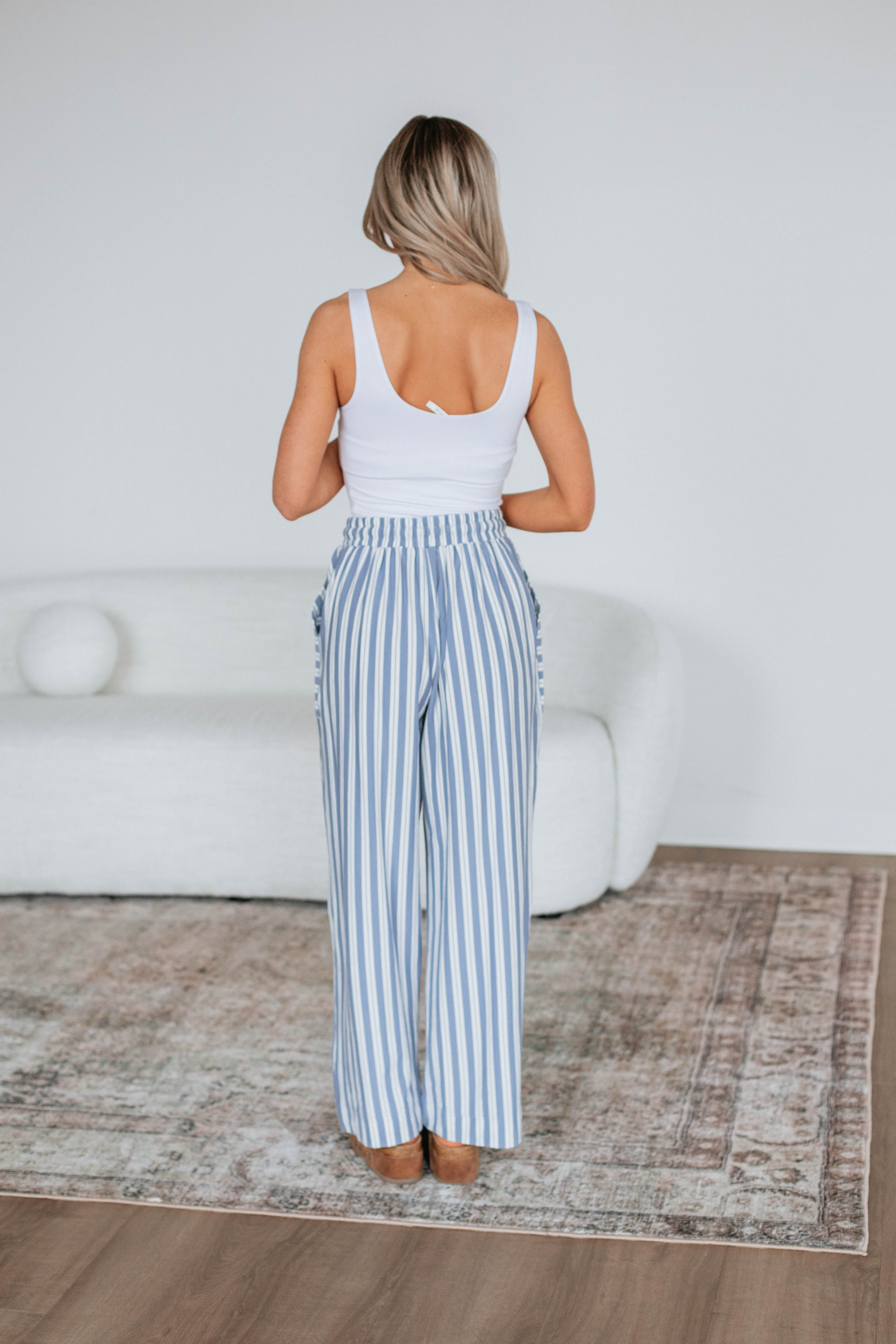 Shannon Striped Pants - Chambray Mix