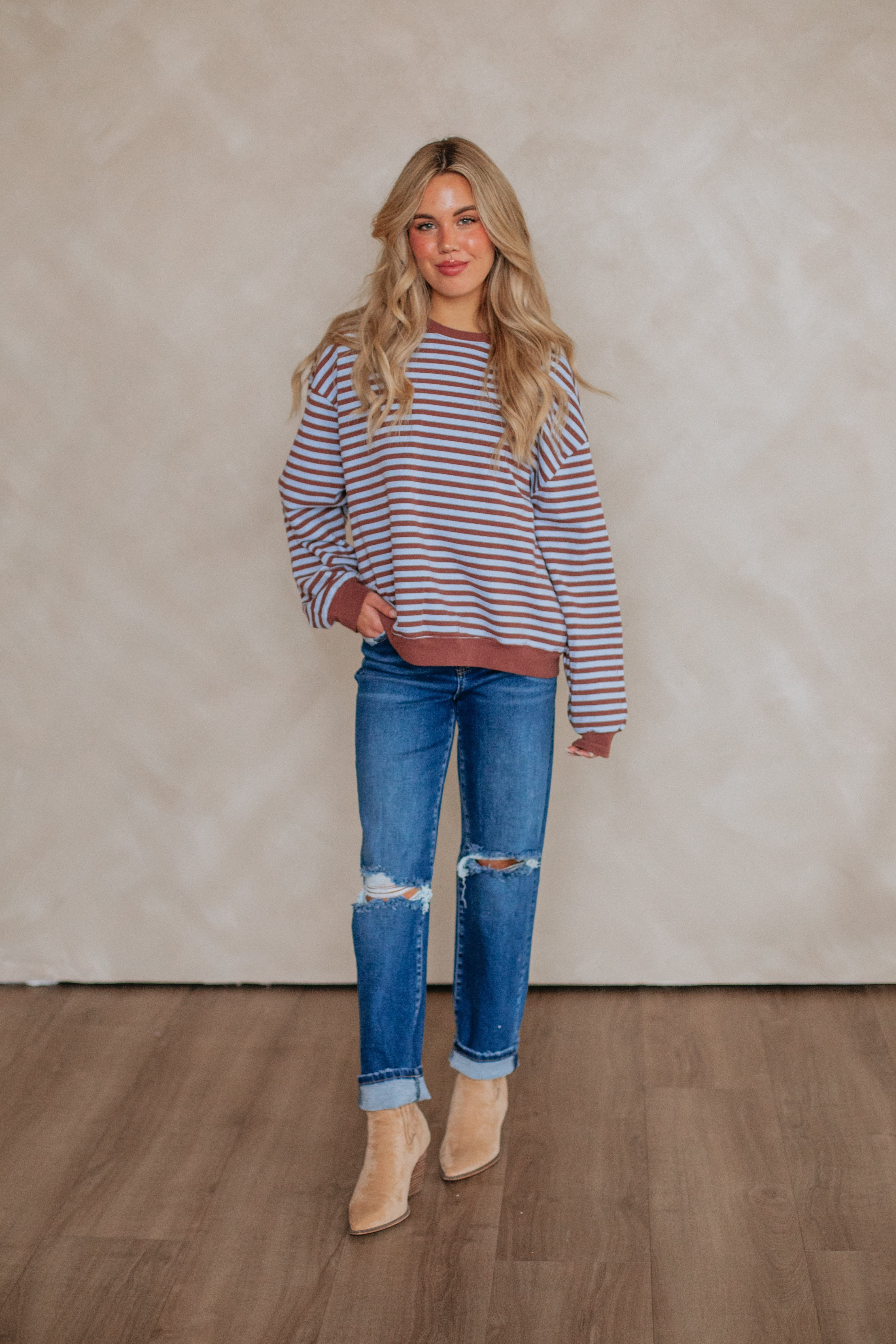 Baylee Striped Crewneck