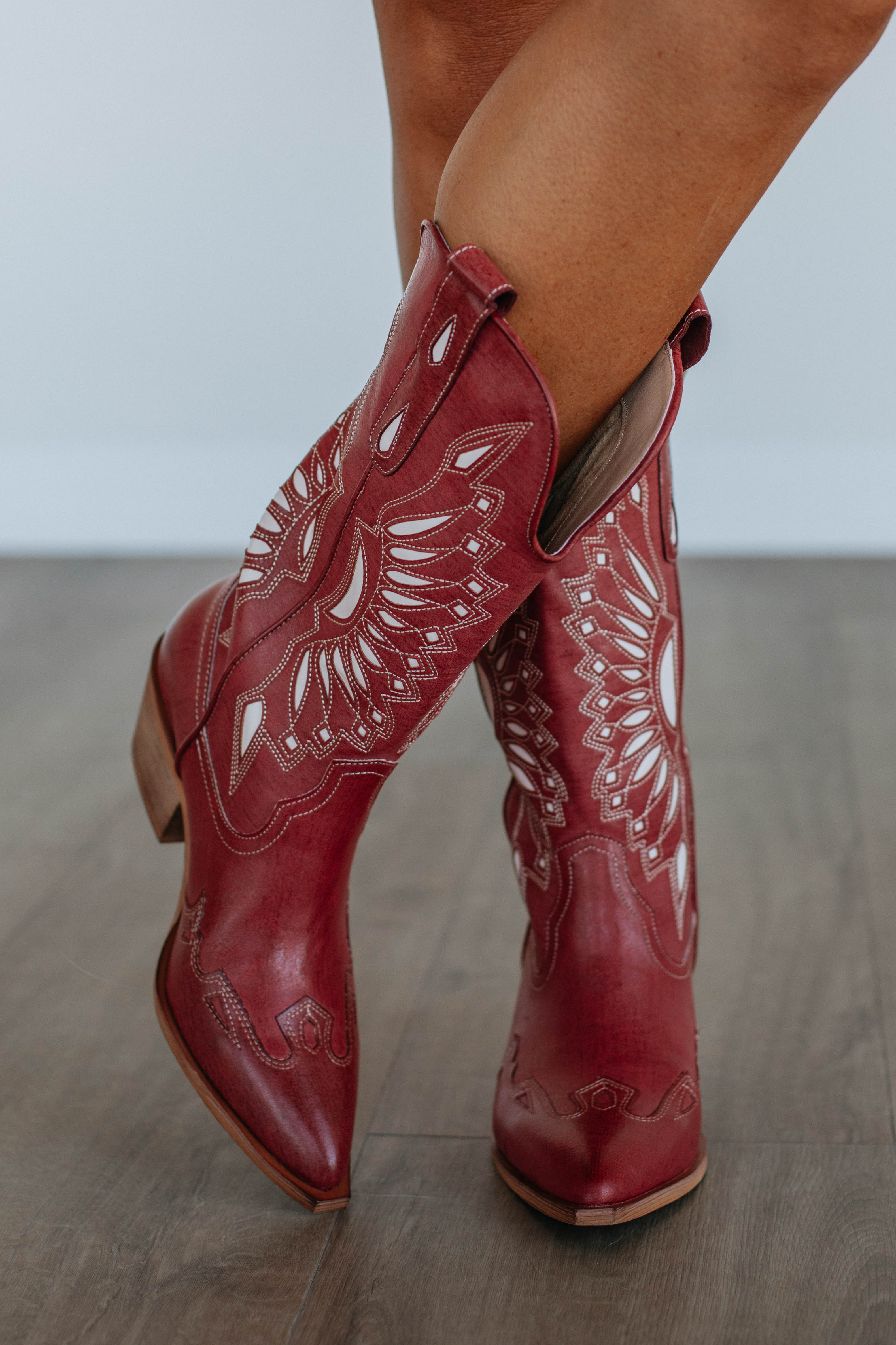 Someone Else's Problem Cowgirl Boots - Ruby