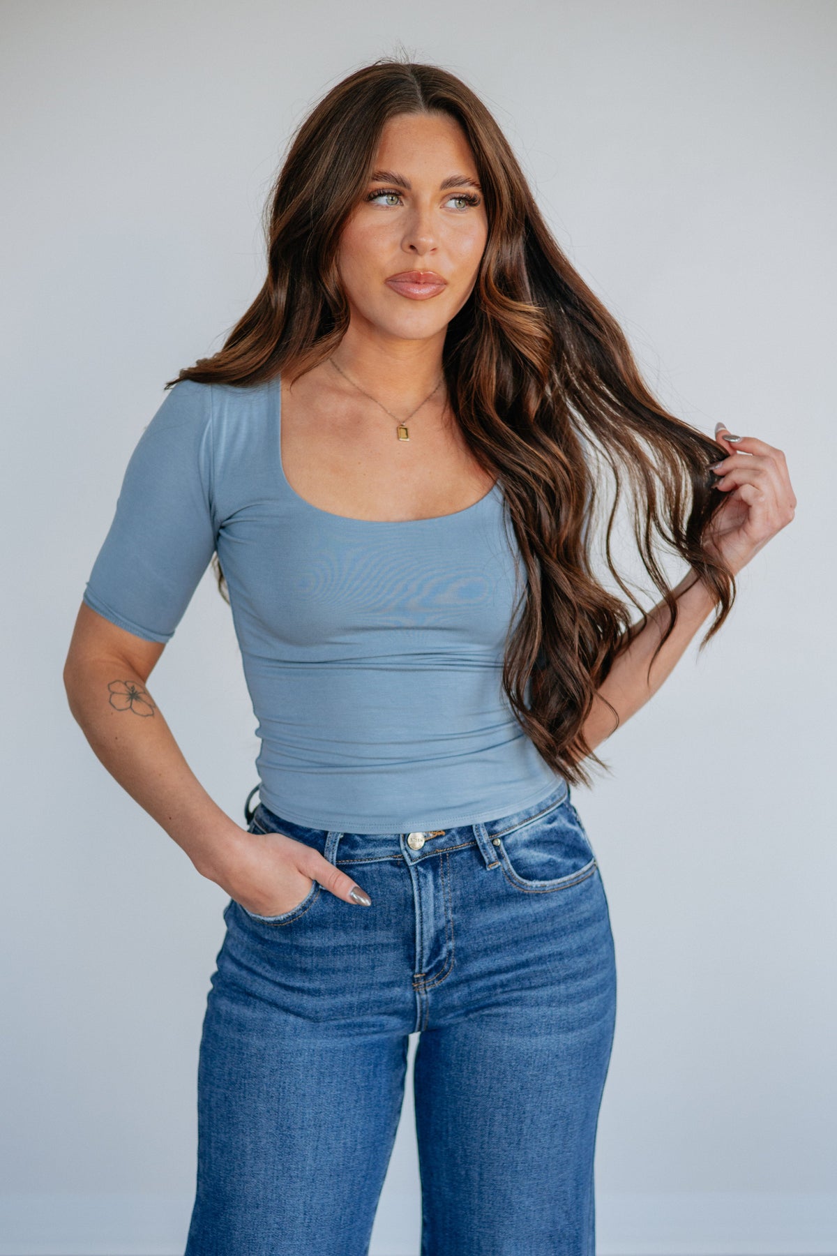 Spader Basic Top - Slate Blue