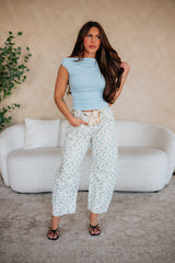 Belle Ruched Top - Baby Blue