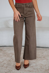 Linsley Wide Leg Pants - Mocha