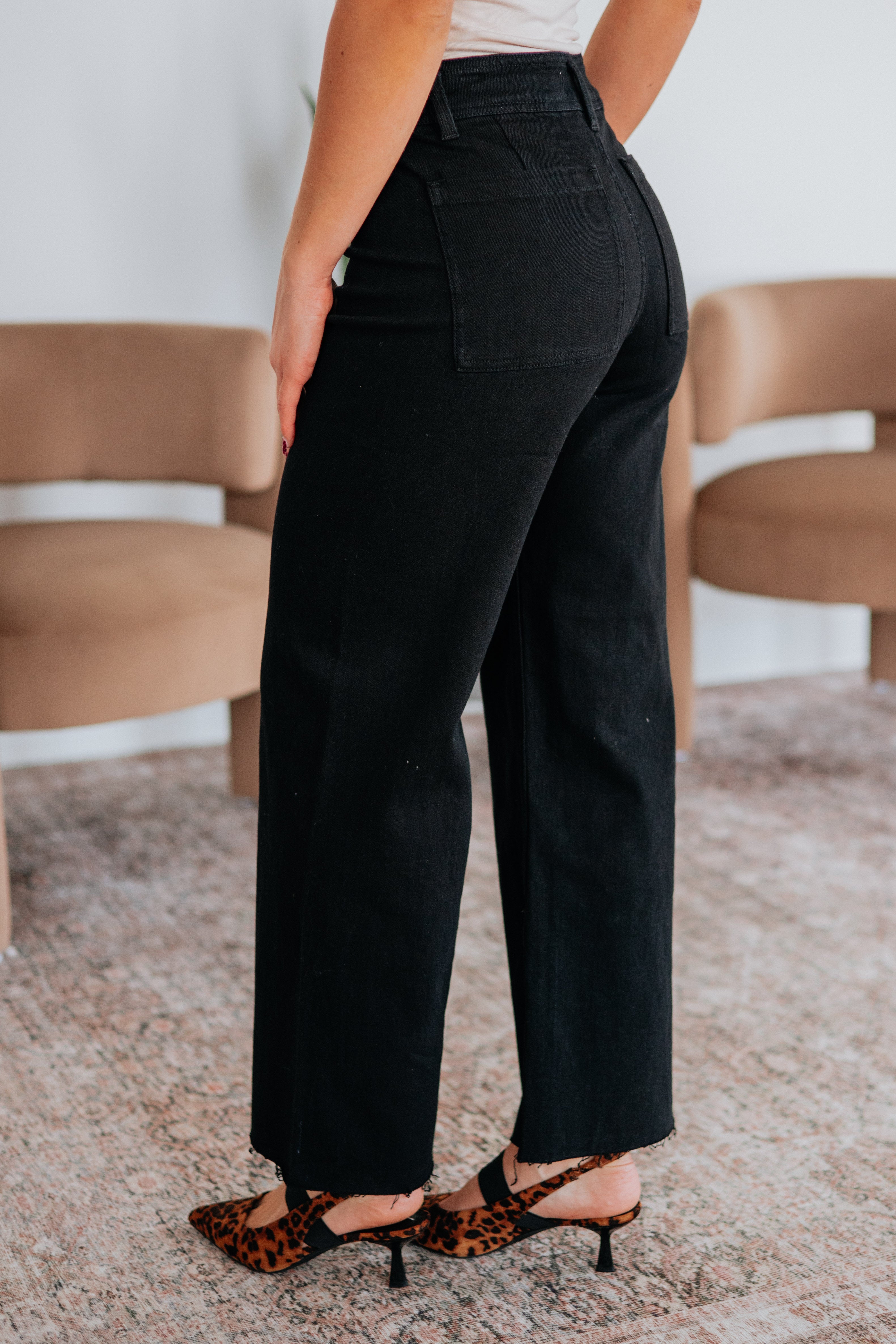 Linsley Wide Leg Pants - Black