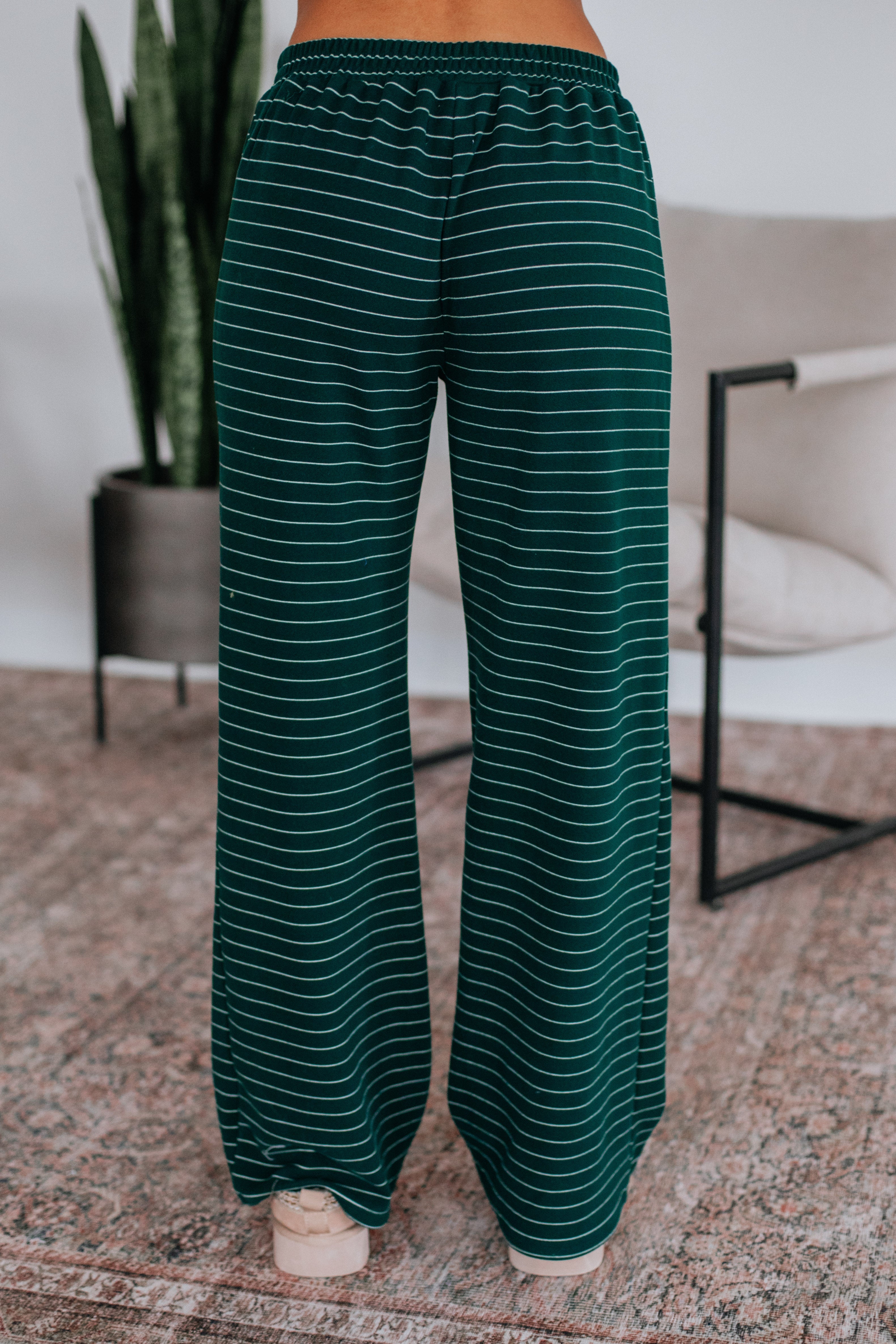 Cayla Striped Pants - Pine Mix