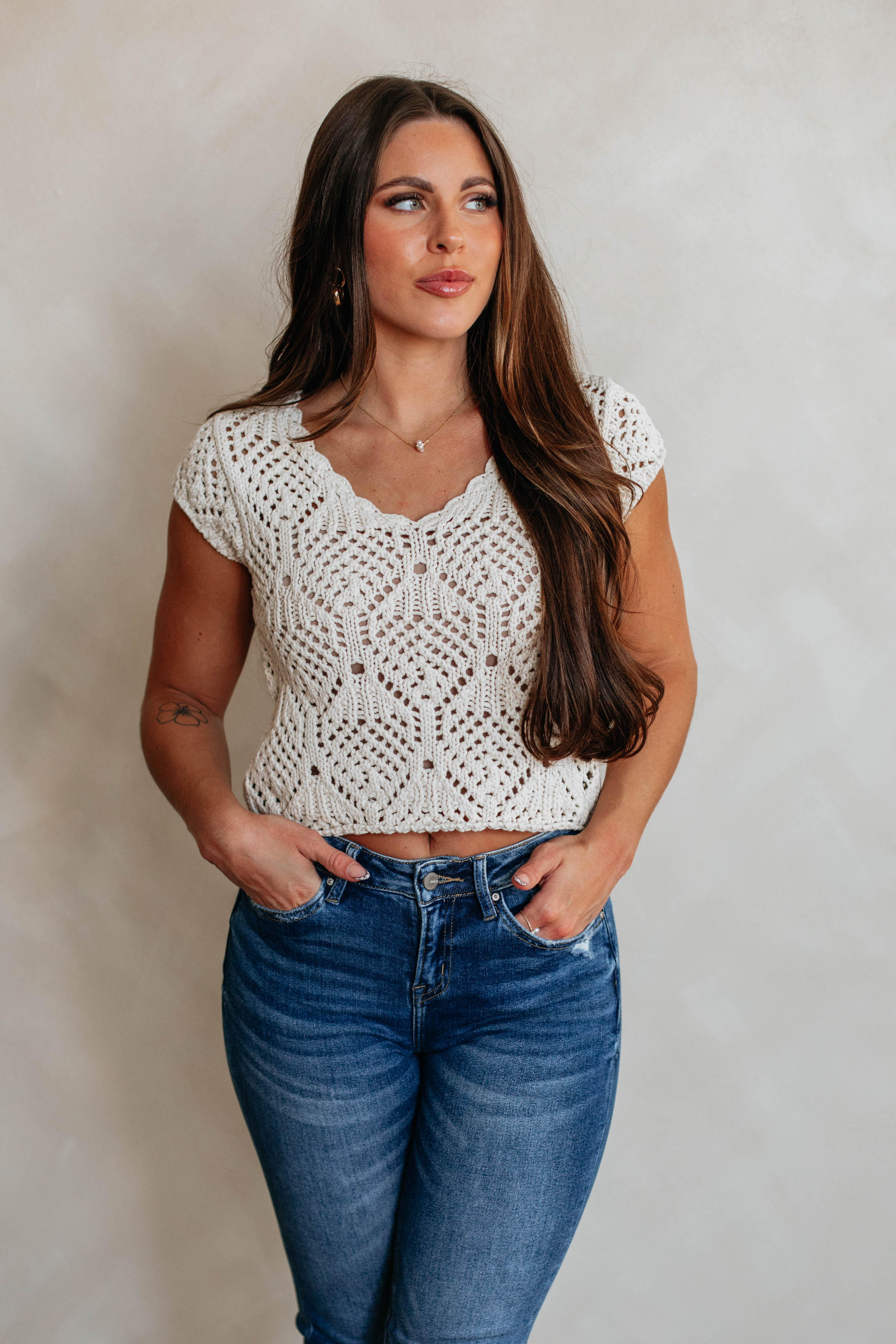 Samira Crochet Top - Natural