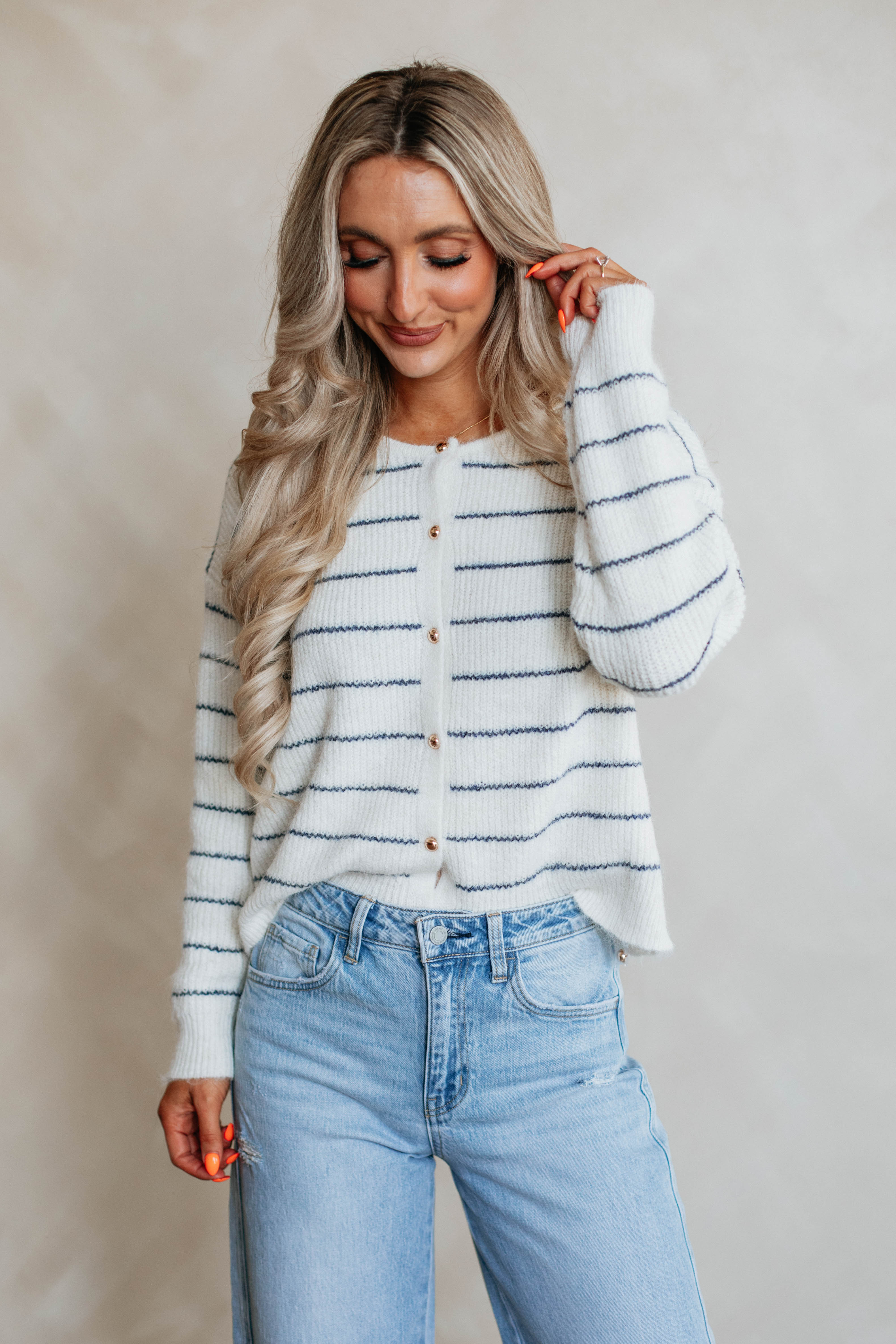 Taysha Striped Cardigan