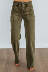 Bennett Mica Jeans - Fern Green